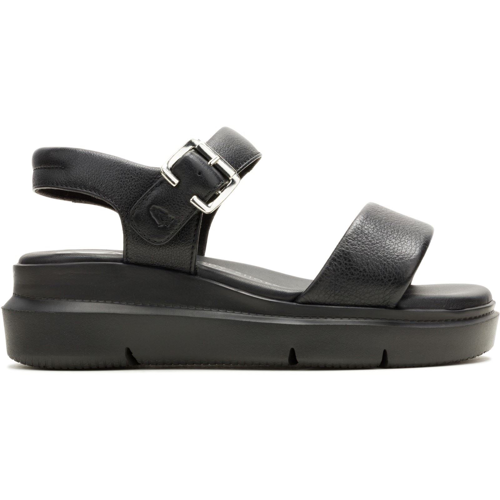 Hush Puppies Uplift Sandales Noires Pour Femmes En Cuir