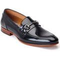 Base London Russo Mocassins Noirs En Cuir Pour Hommes