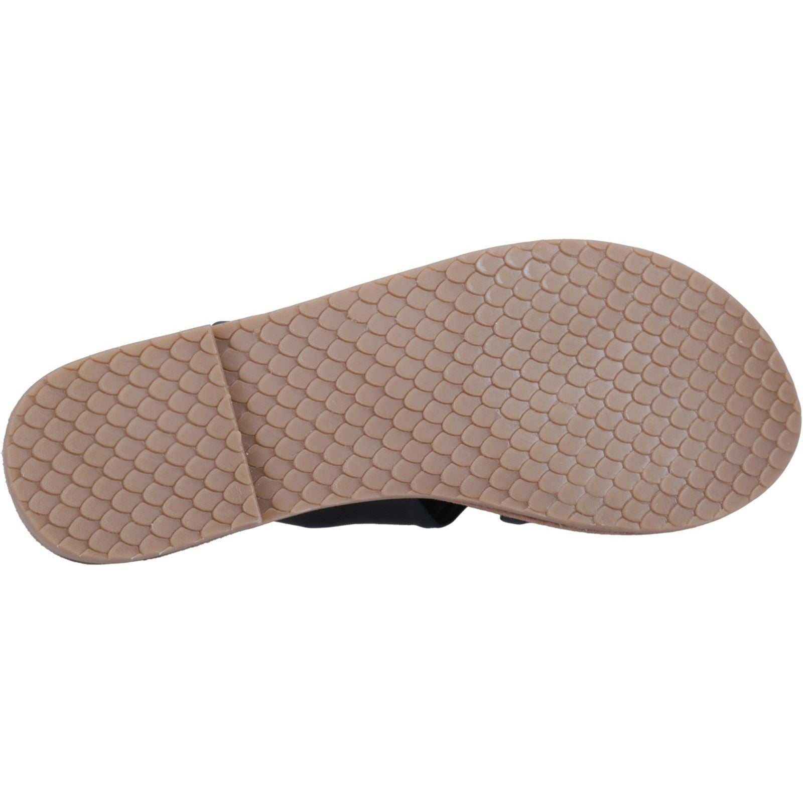 Hush Puppies Amy Wide Fit Sandales Noires Pour Femmes En Cuir