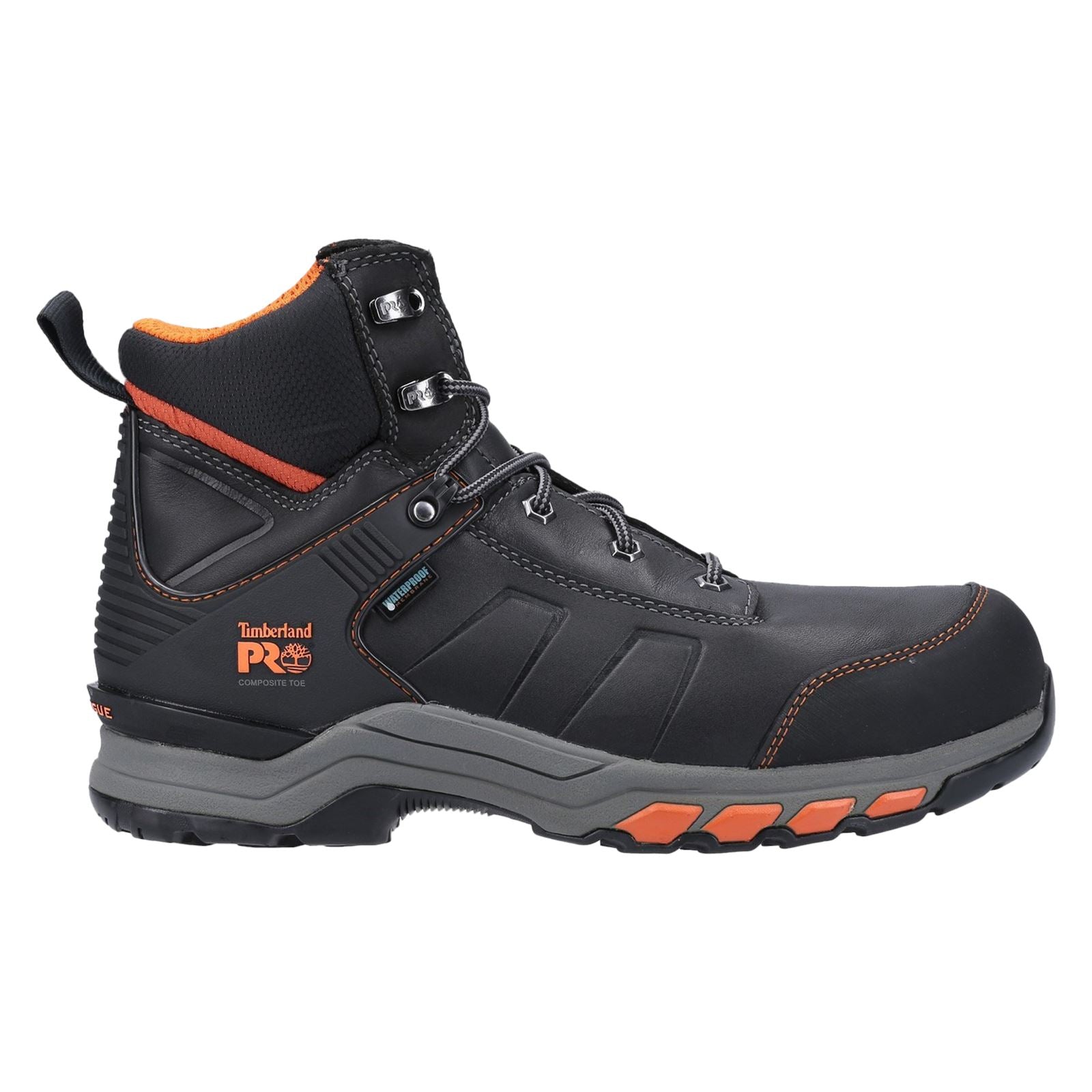 Timberland Pro Bottes De Sécurité En Cuir Hypercharge Noires/Oranges