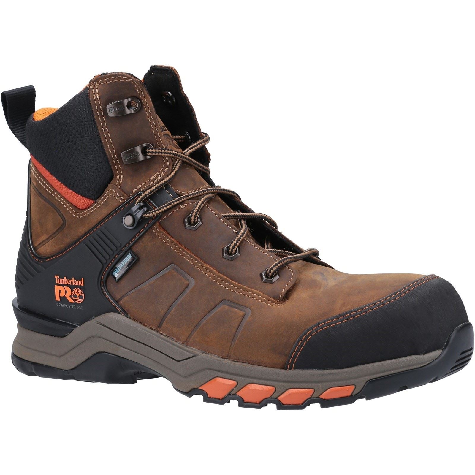 Timberland Pro Bottes De Sécurité En Cuir Marron/Orange Hypercharge Work