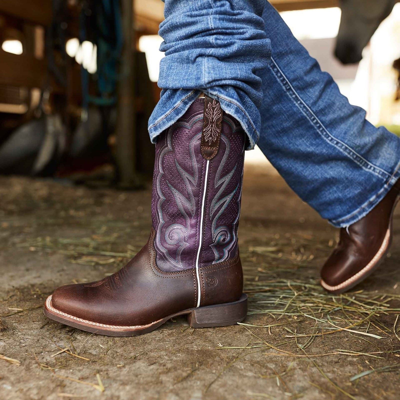 Durango Lady Rebel Pro Bottes En Cuir Pour Femmes Marron Huilé/Prune