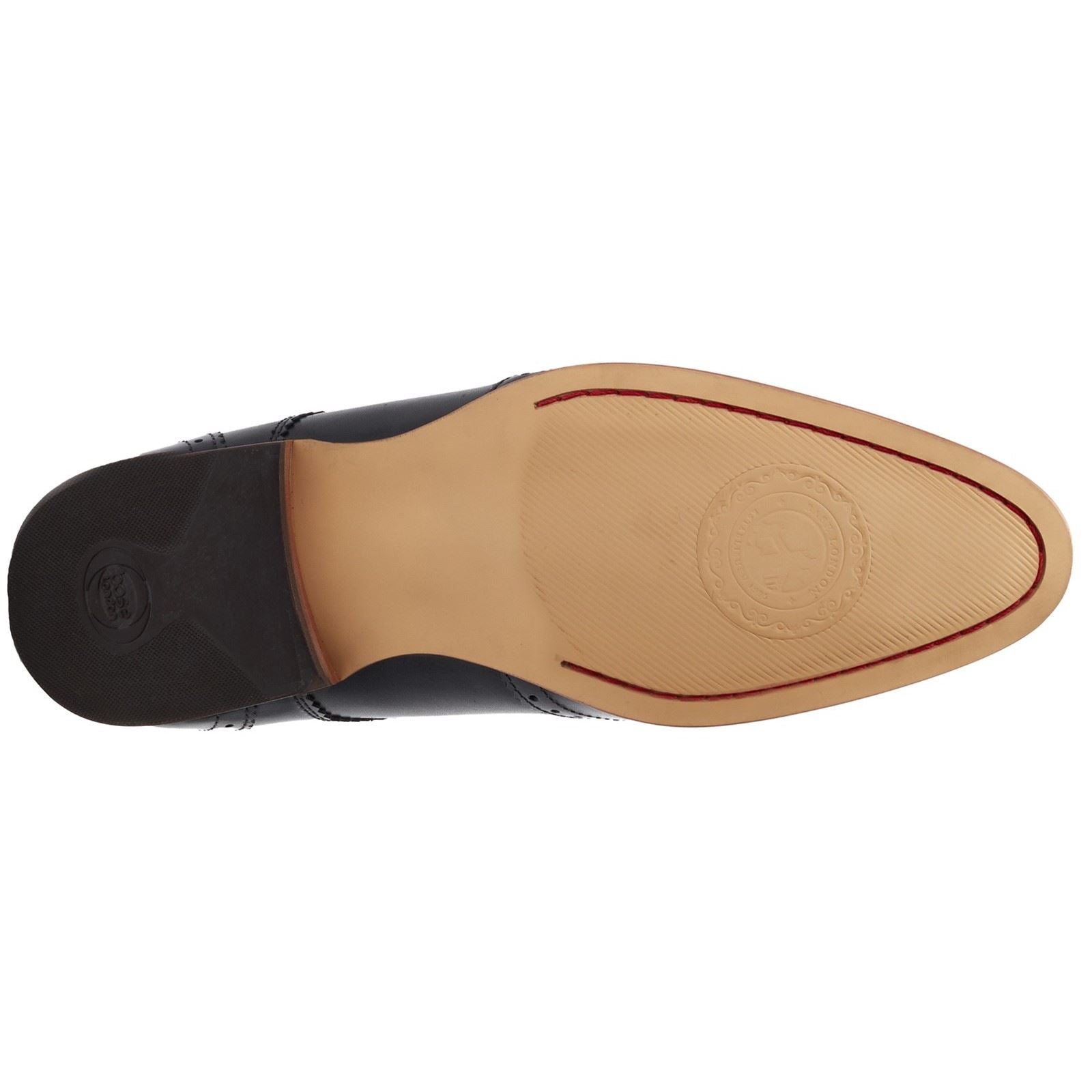 Base London Barbera Excel Chaussures Richelieu Noires En Cuir Pour Hommes