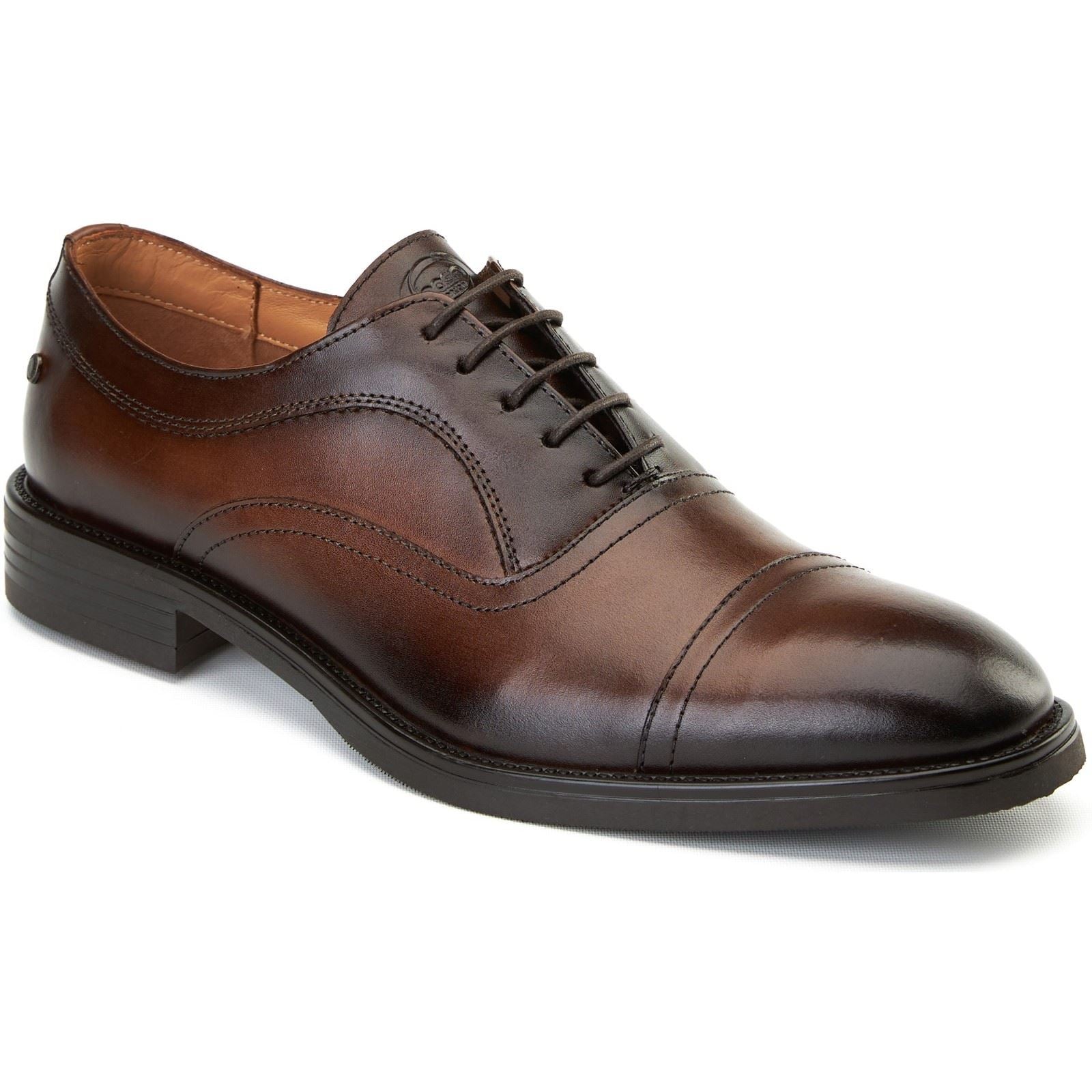 Base London Lapel Chaussures Oxford Marron En Cuir Pour Hommes
