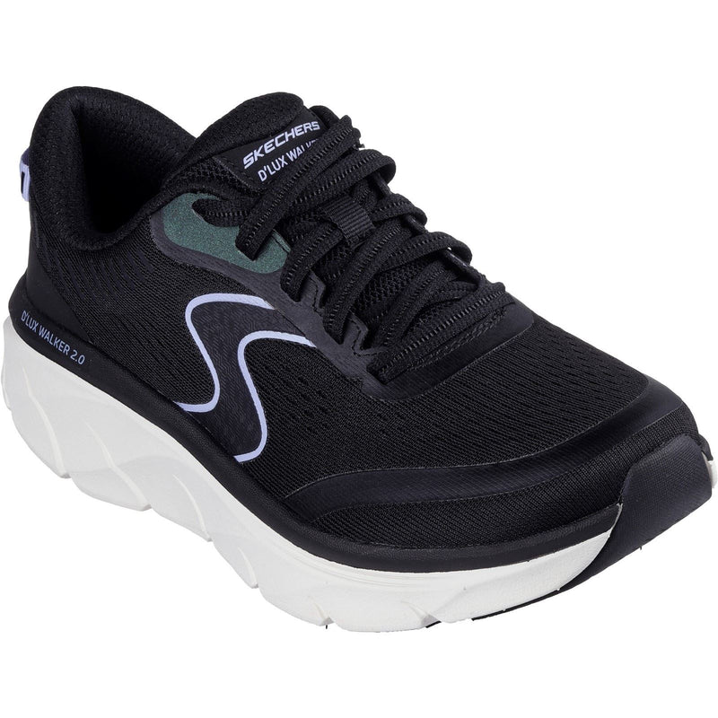 Skechers D'Lux Walker 2.0 Active Pace Sneakers Pour Femmes En Textile Noir/Lavande