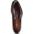 Base London Kennedy Chaussures En Cuir Pour Hommes À Enfiler Marron Foncé