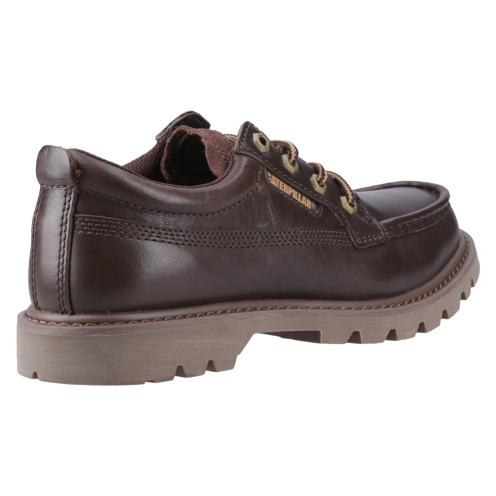 Caterpillar Colorado Moc Toe Low Chaussures En Cuir Pour Hommes À Lacets Marron Foncé