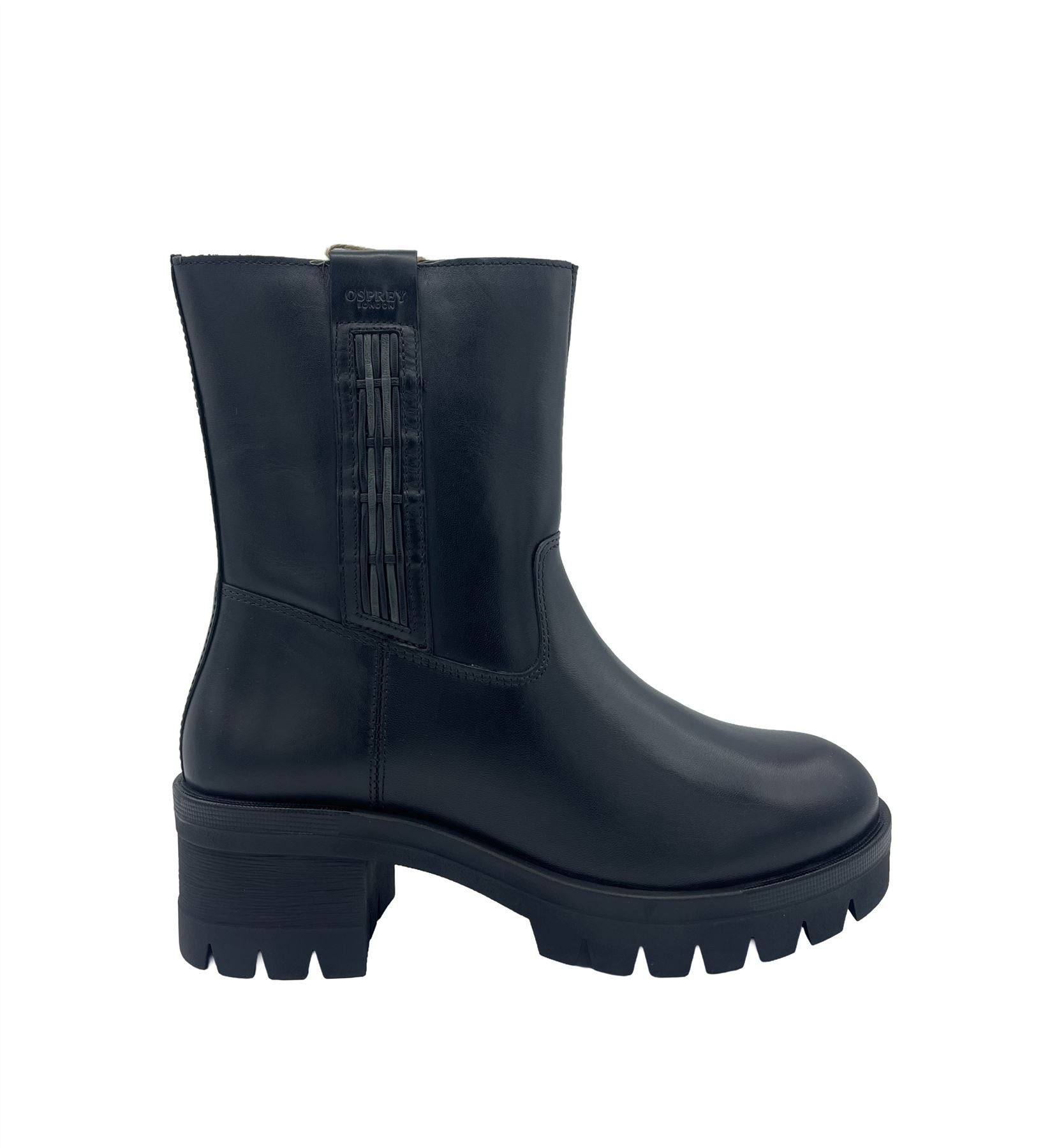 Osprey London The Indiana Bottes Noires En Cuir Pour Femmes