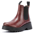 Fly London Medi Bottes En Cuir Rouge Pour Femmes