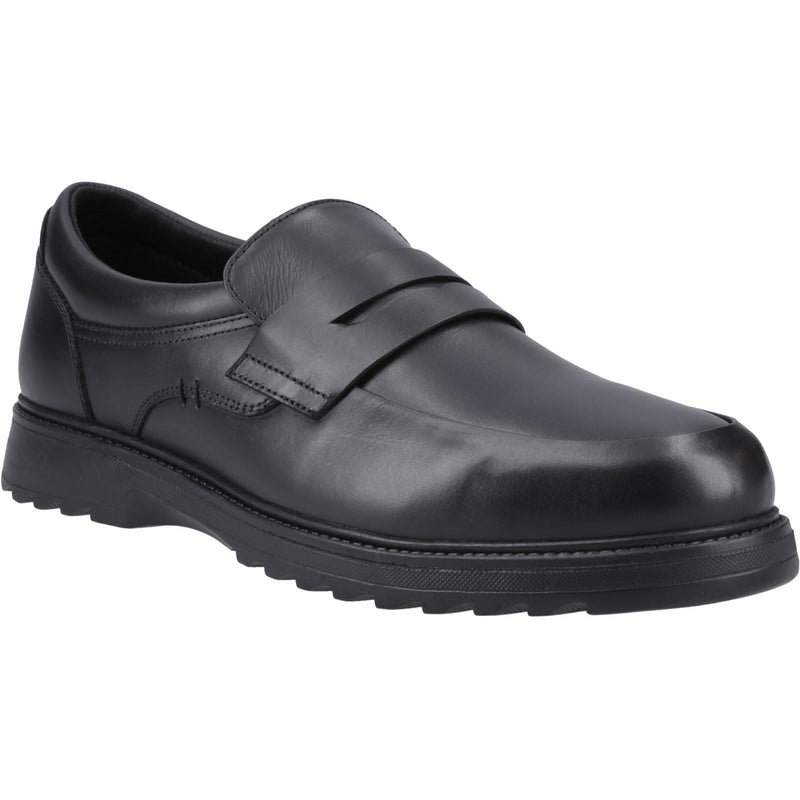 Hush Puppies Rocco Loafer Chaussures Noires Pour Garçons En Cuir