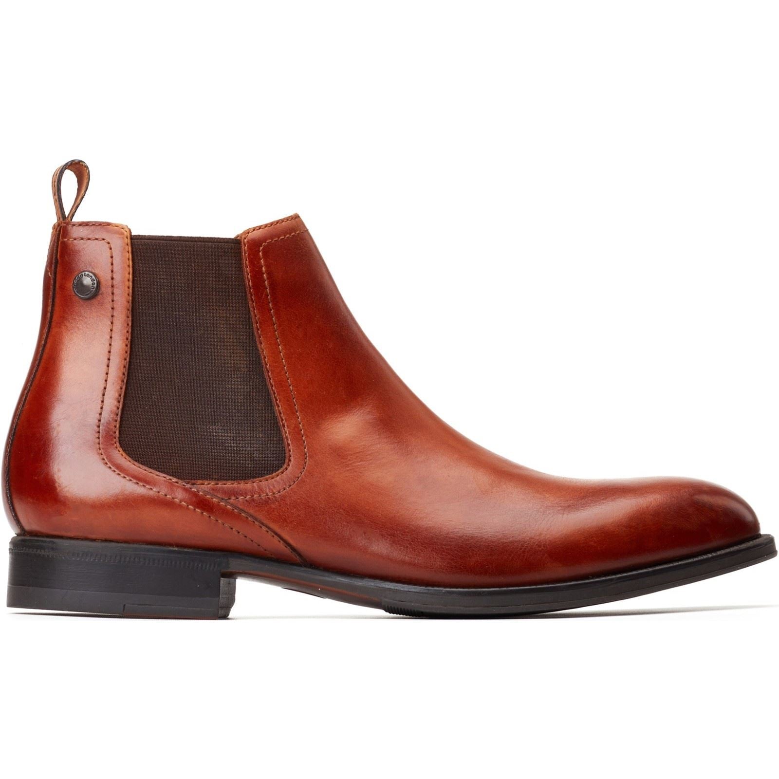 Base London Whittle Bottes En Cuir Pour Hommes En Brun Brûlé