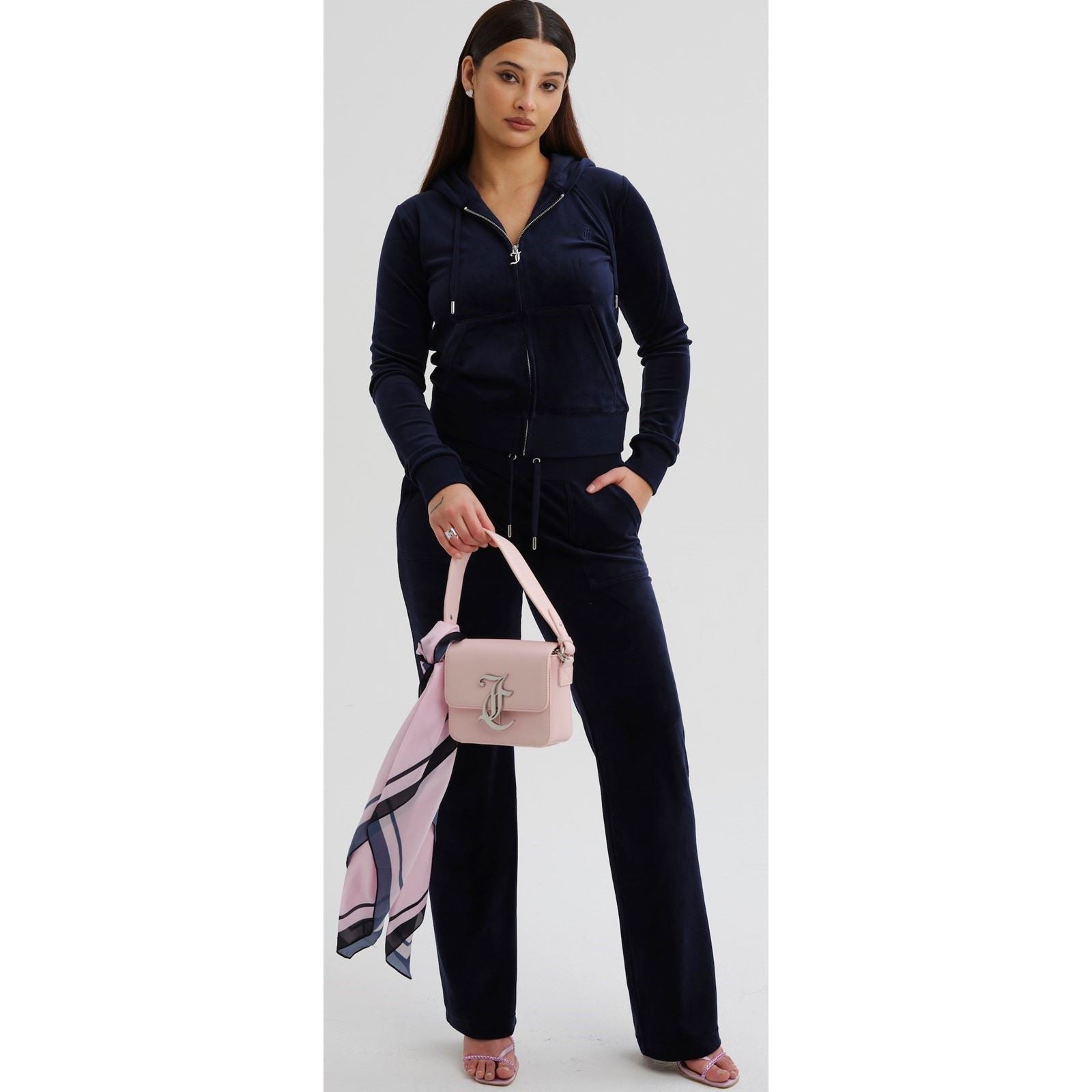 Juicy Couture Robertson Classic Jacket Sweat À Capuche Bleu En Polyester Pour Femmes