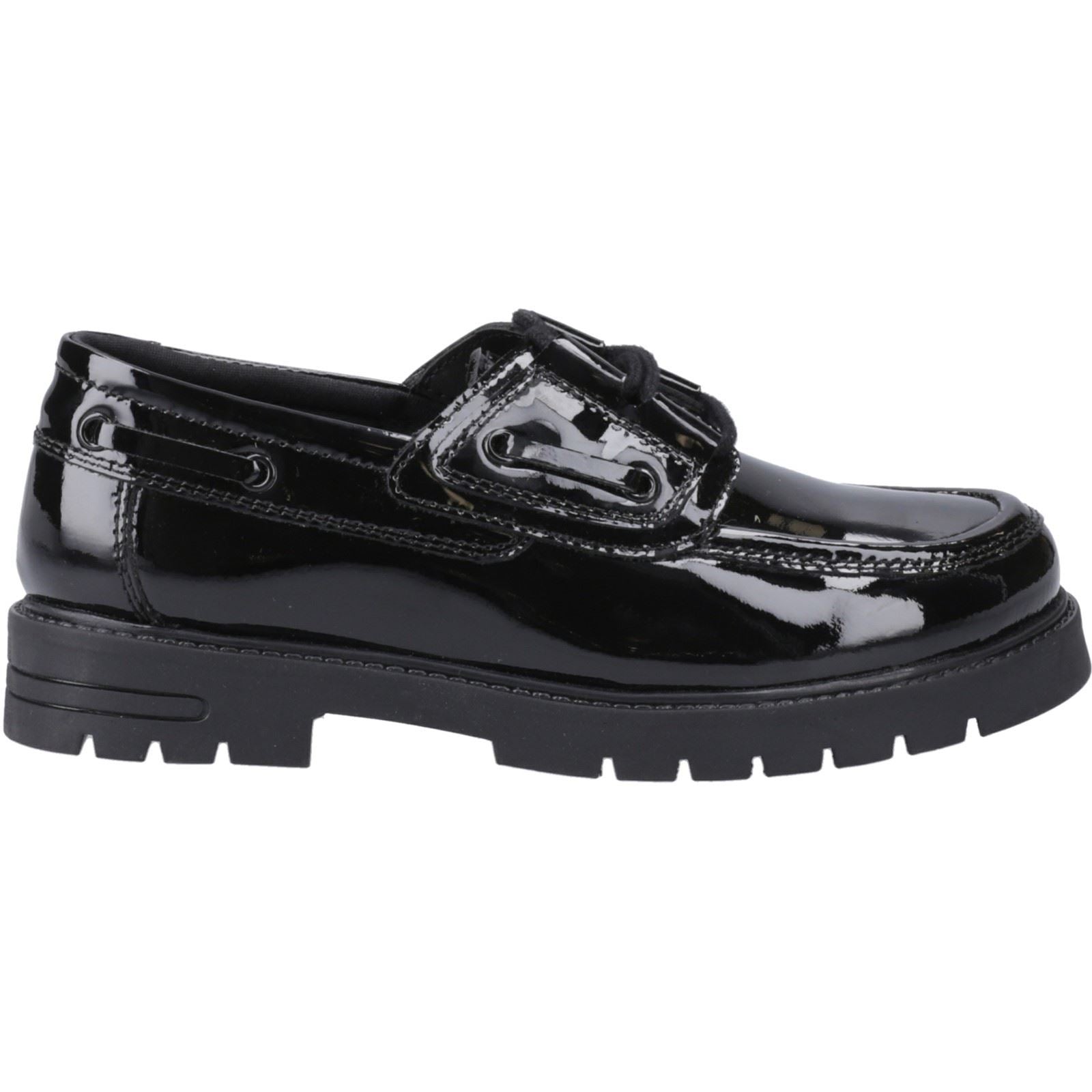 Hush Puppies Lucy Chaussures Bateau Noires Pour Filles En Cuir