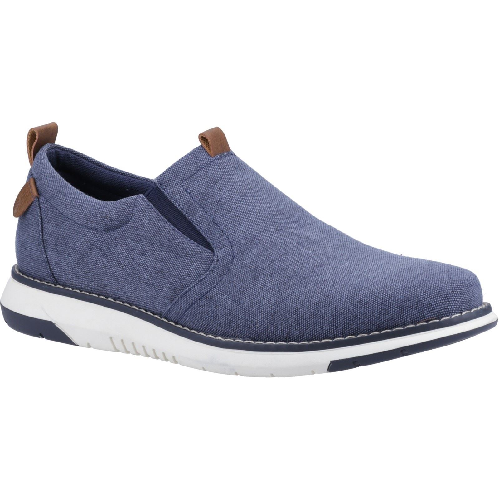 Hush Puppies Benny Chaussures Bateaux En Toile Pour Hommes, Bleu Marine