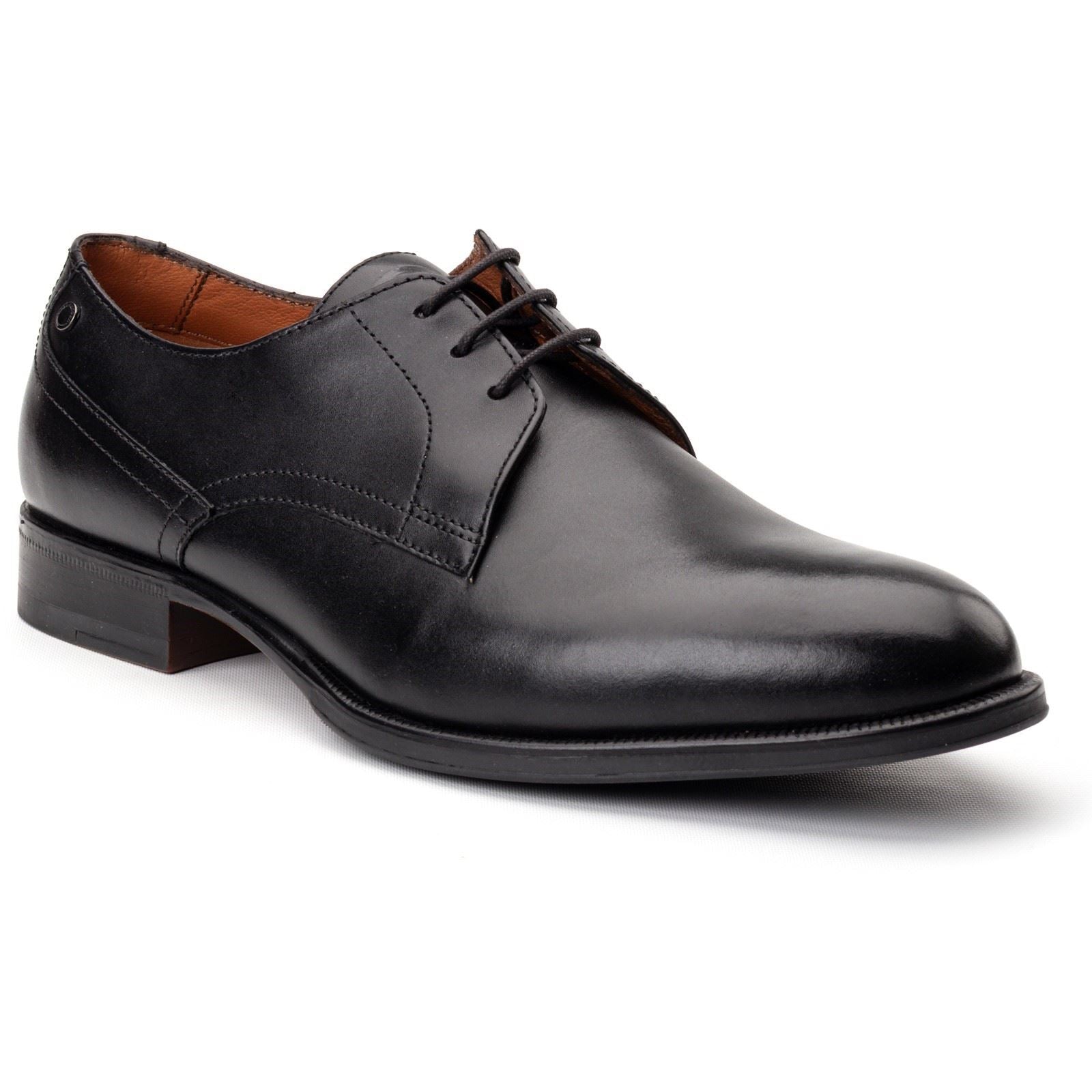 Base London Edison Chaussures En Cuir Noir À Lacets Pour Hommes