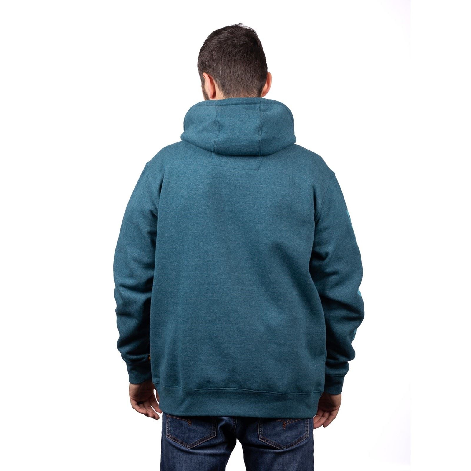Caterpillar Trademark Banner Sweat À Capuche Bleu En Coton Pour Homme