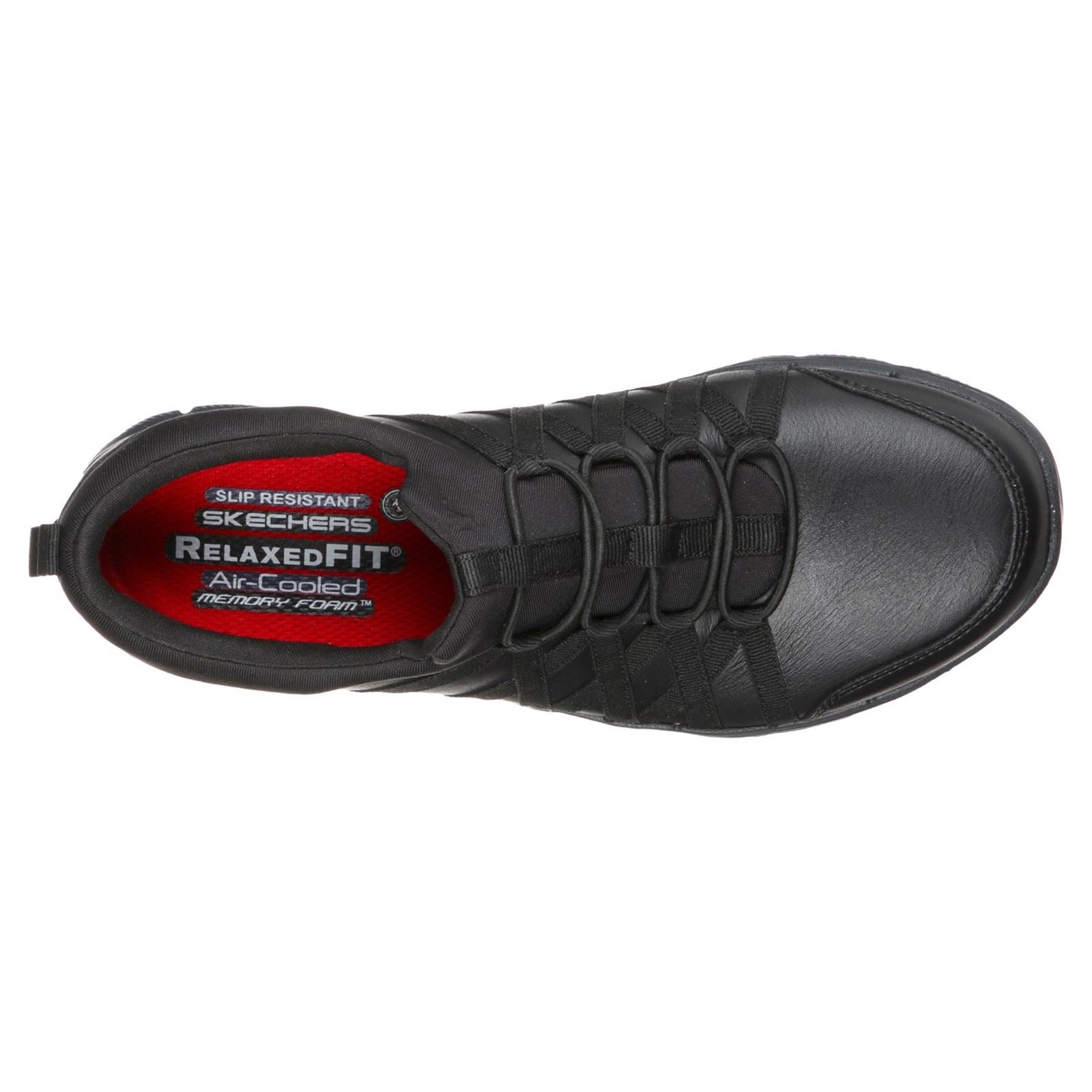 Skechers Workwear Ghenter Dagsby Baskets Noires En Cuir Pour Femmes