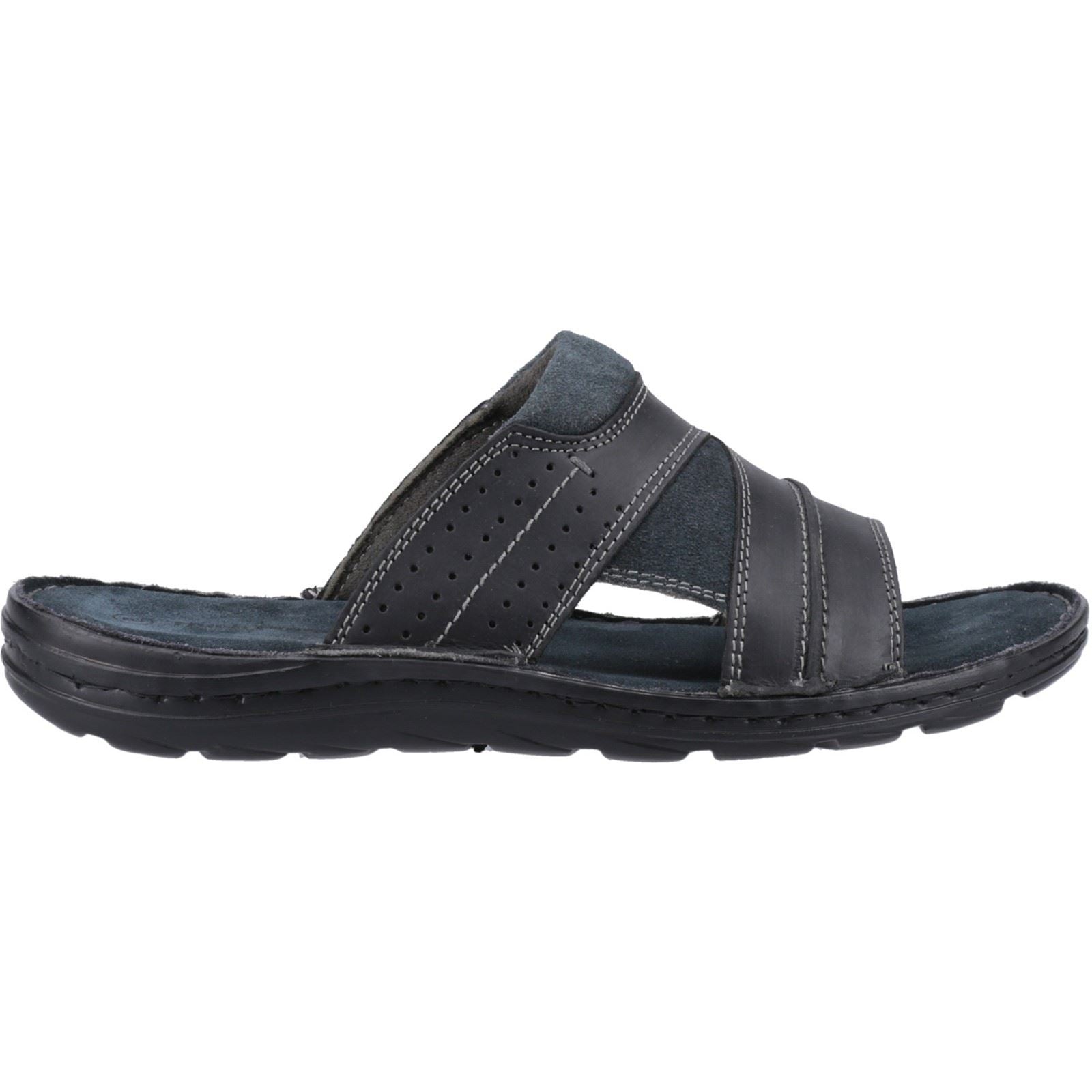 Hush Puppies Archer Sandales Noires Pour Hommes En Cuir