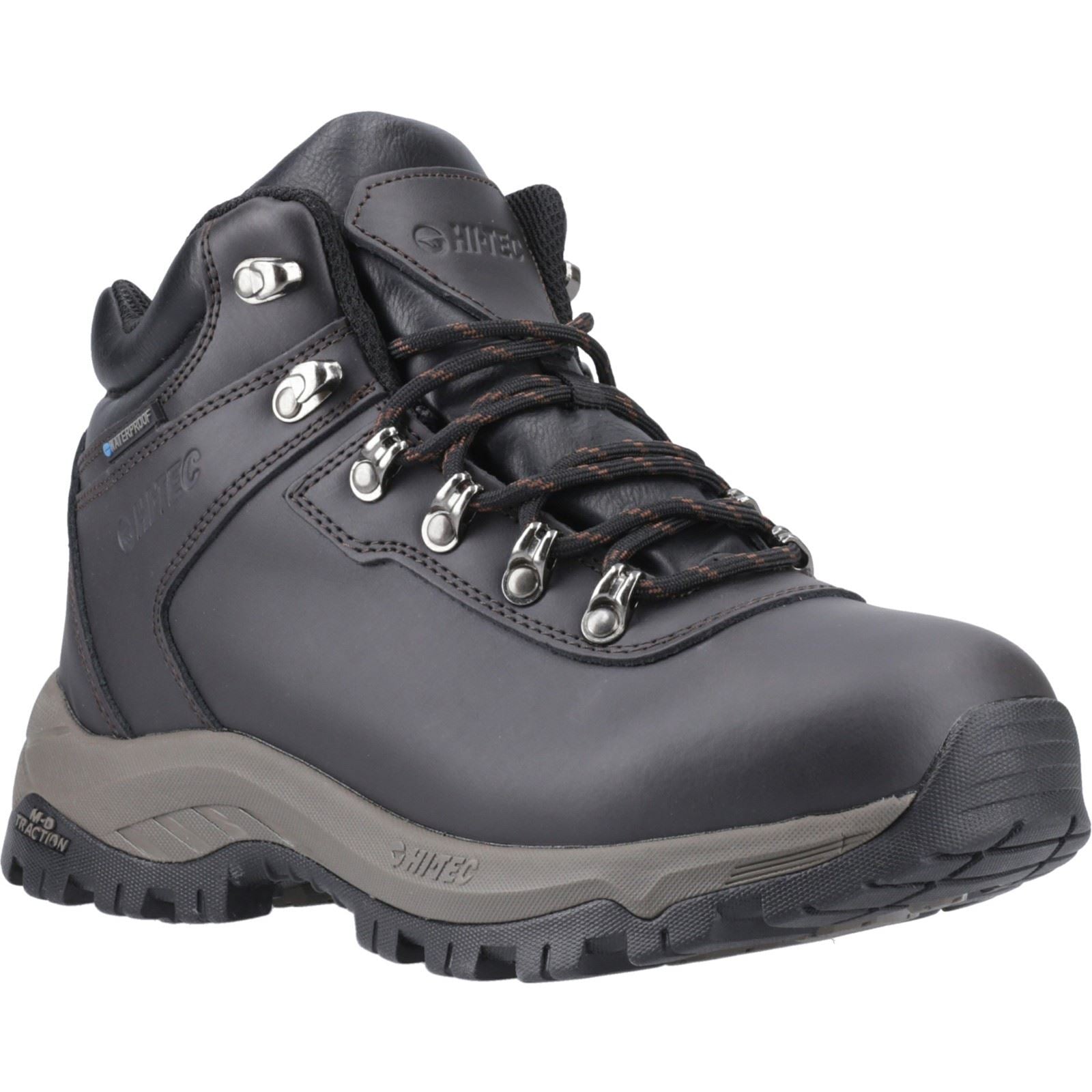 Hi-Tec Eurotrek Lite Waterproof Chaussures De Randonnée En Simili Cuir Pour Homme De Couleur Chocolat Foncé