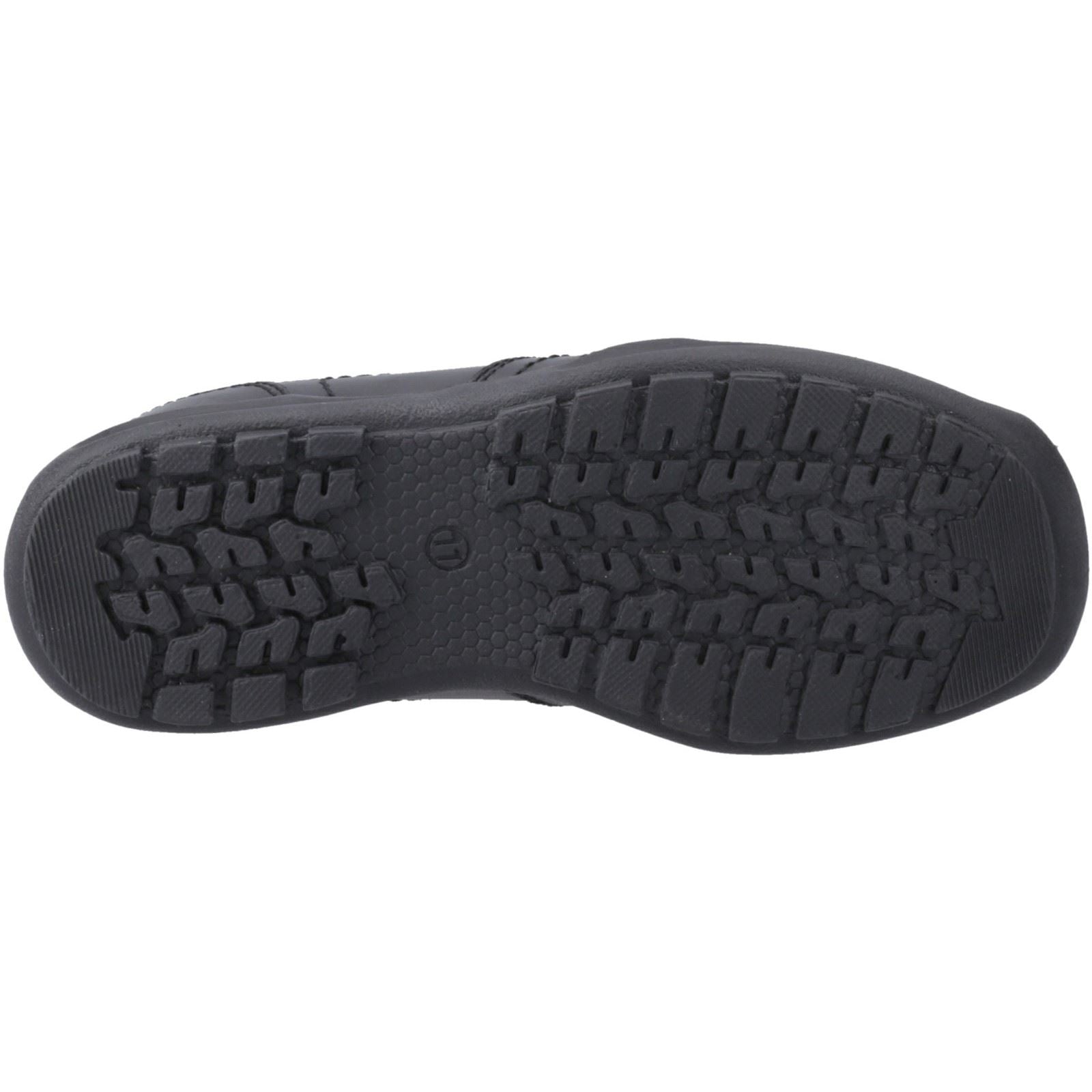 Hush Puppies Morgan Chaussures Noires Pour Garçons En Cuir