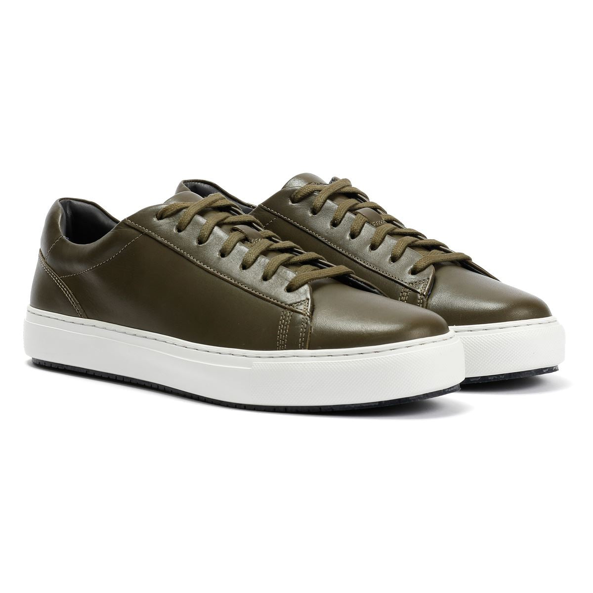 Ben Sherman Ace Cupsole Baskets En Cuir Pour Hommes Vertes