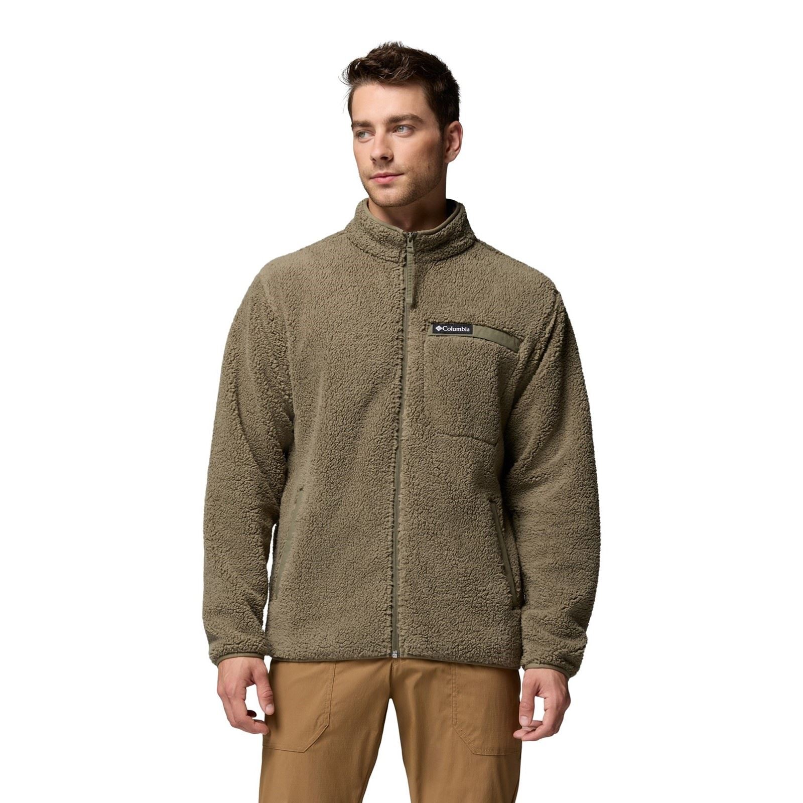 Columbia Rugged Ridge High Pile Full Zip Veste En Polaire Verte Pour Homme