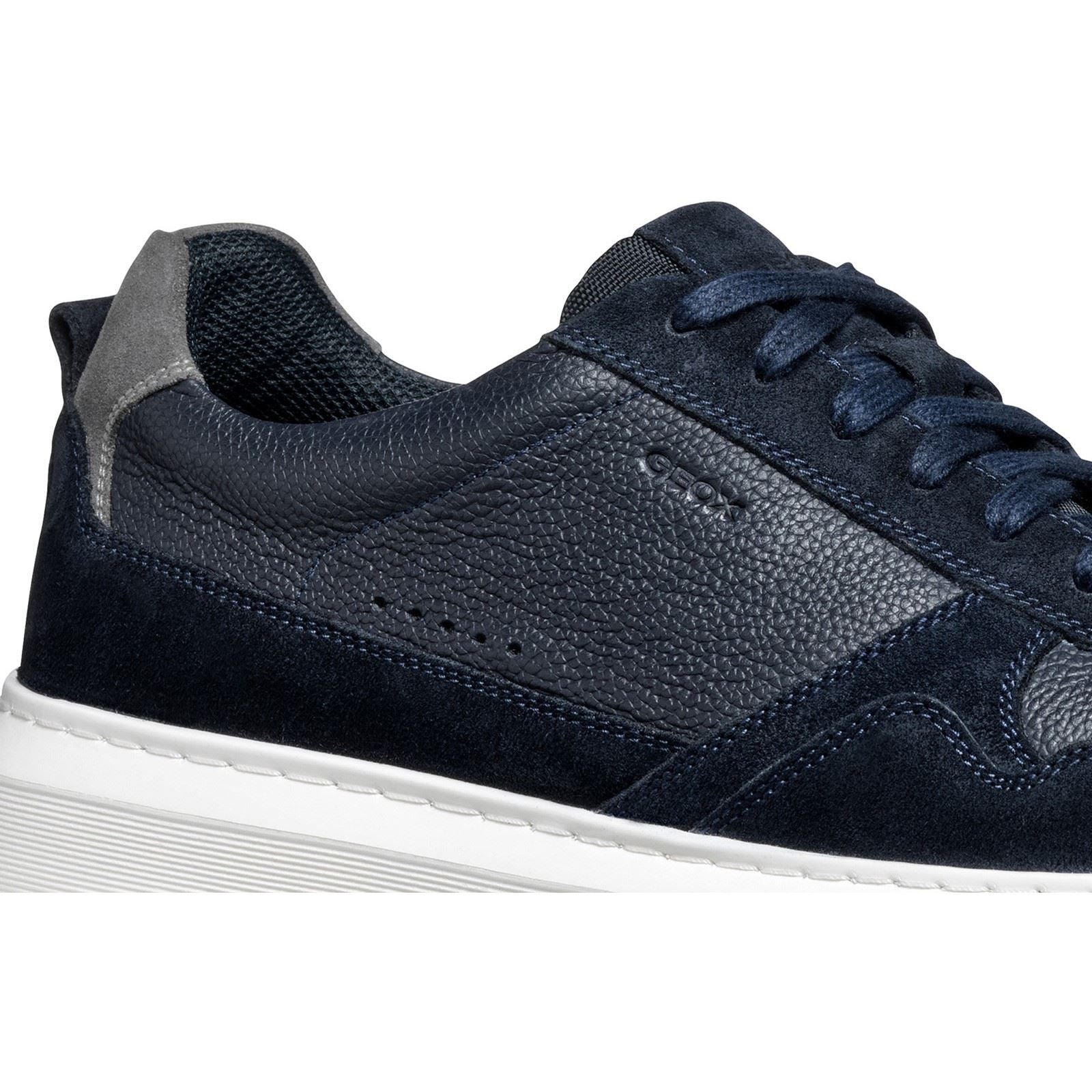 Geox U DEIVEN Chaussures De Sport Homme En Cuir/daim Bleu Marine