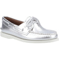 Sperry Authentic 2 Eye Chaussures Bateau En Cuir Argent Pour Femmes