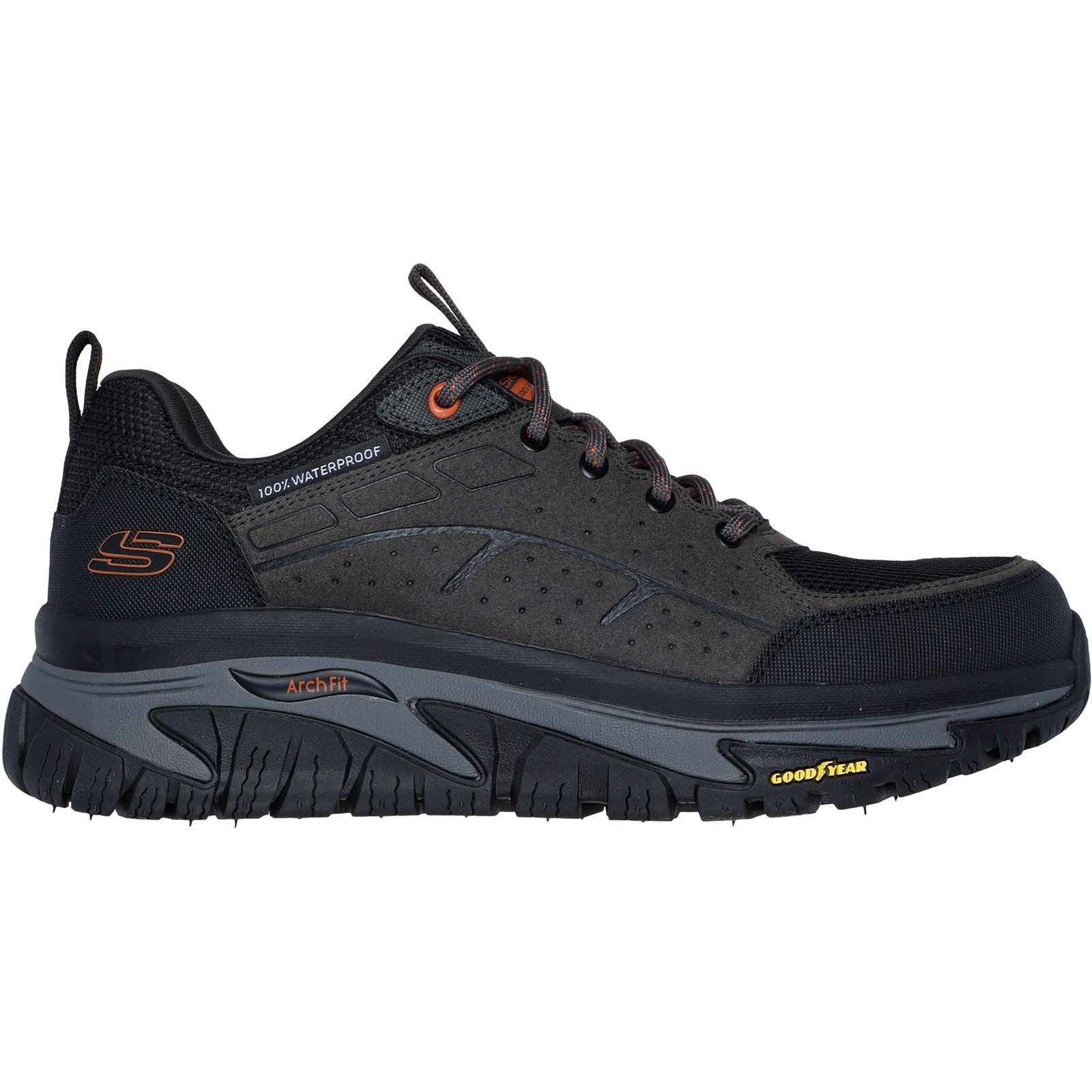 Skechers Arch Fit Road Walker Vernal Chaussures De Randonnée Pour Homme En Daim Noir/Charbon