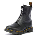 Dr. Martens 1460 Pascal Front Zip Bottes Noires En Cuir Pour Femmes