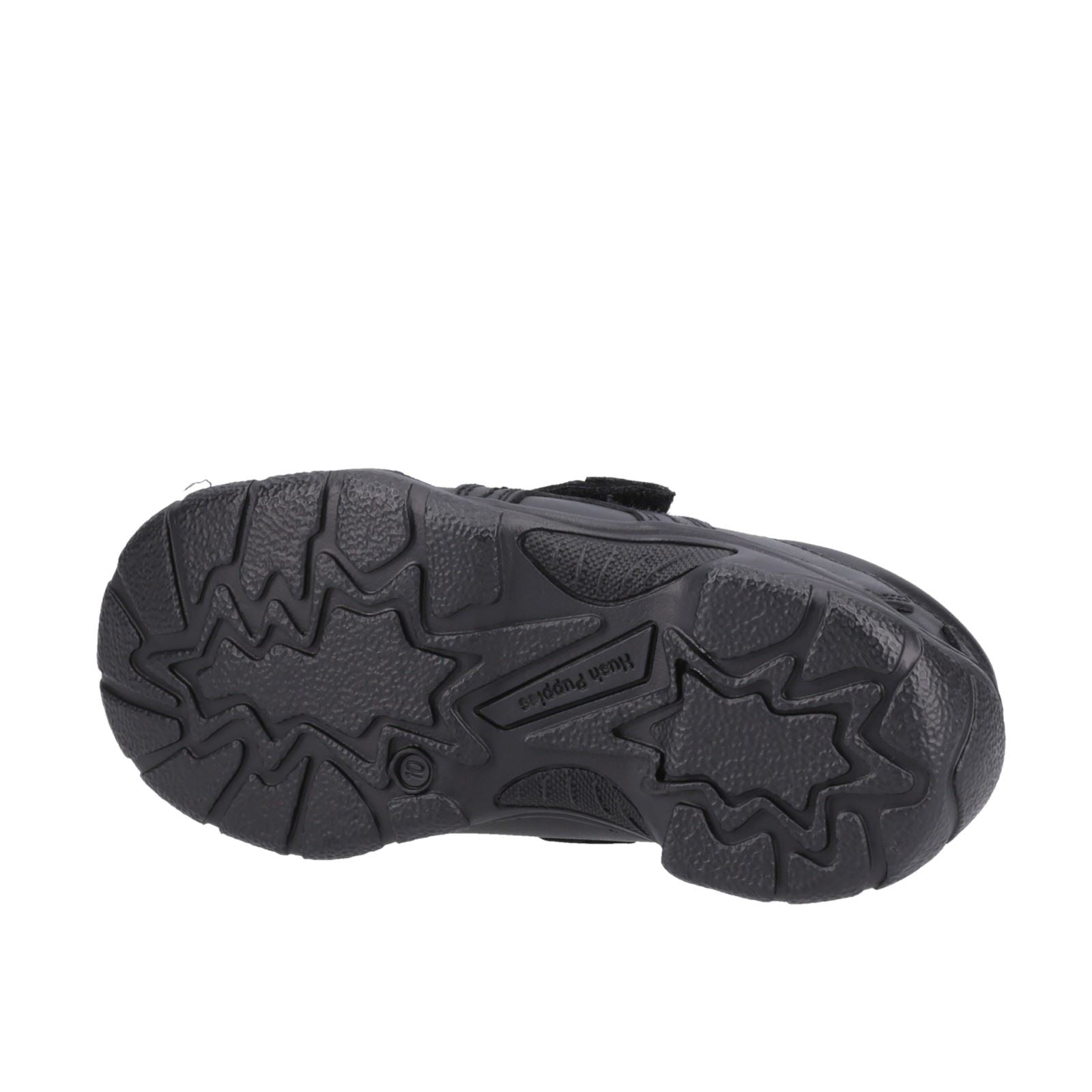 Hush Puppies Arlo Junior Chaussures Noires Pour Garçons En Cuir.