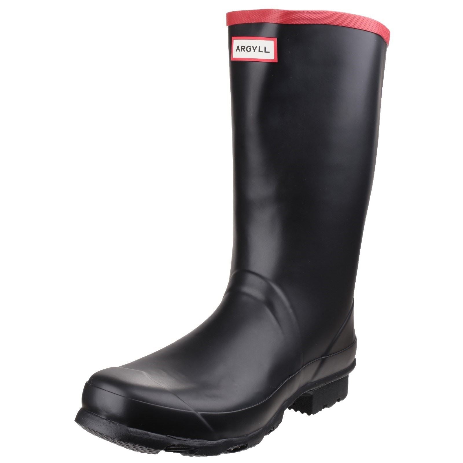 Hunter Argyll Short Knee Bottes En Caoutchouc Noires Wellington