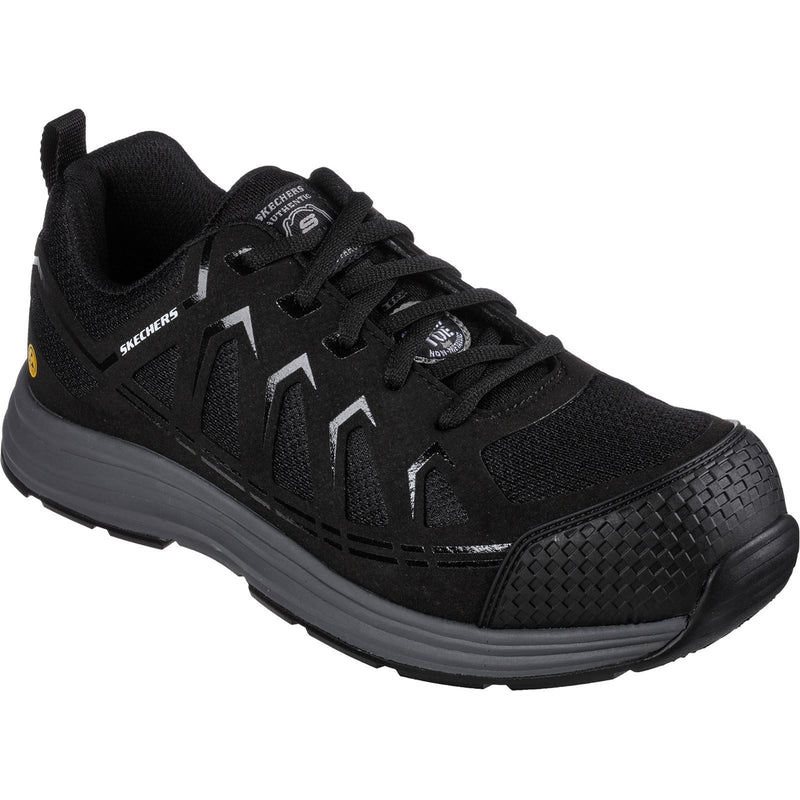 Skechers Workwear Malad II Baskets De Sécurité Noires Pour Hommes En Textile