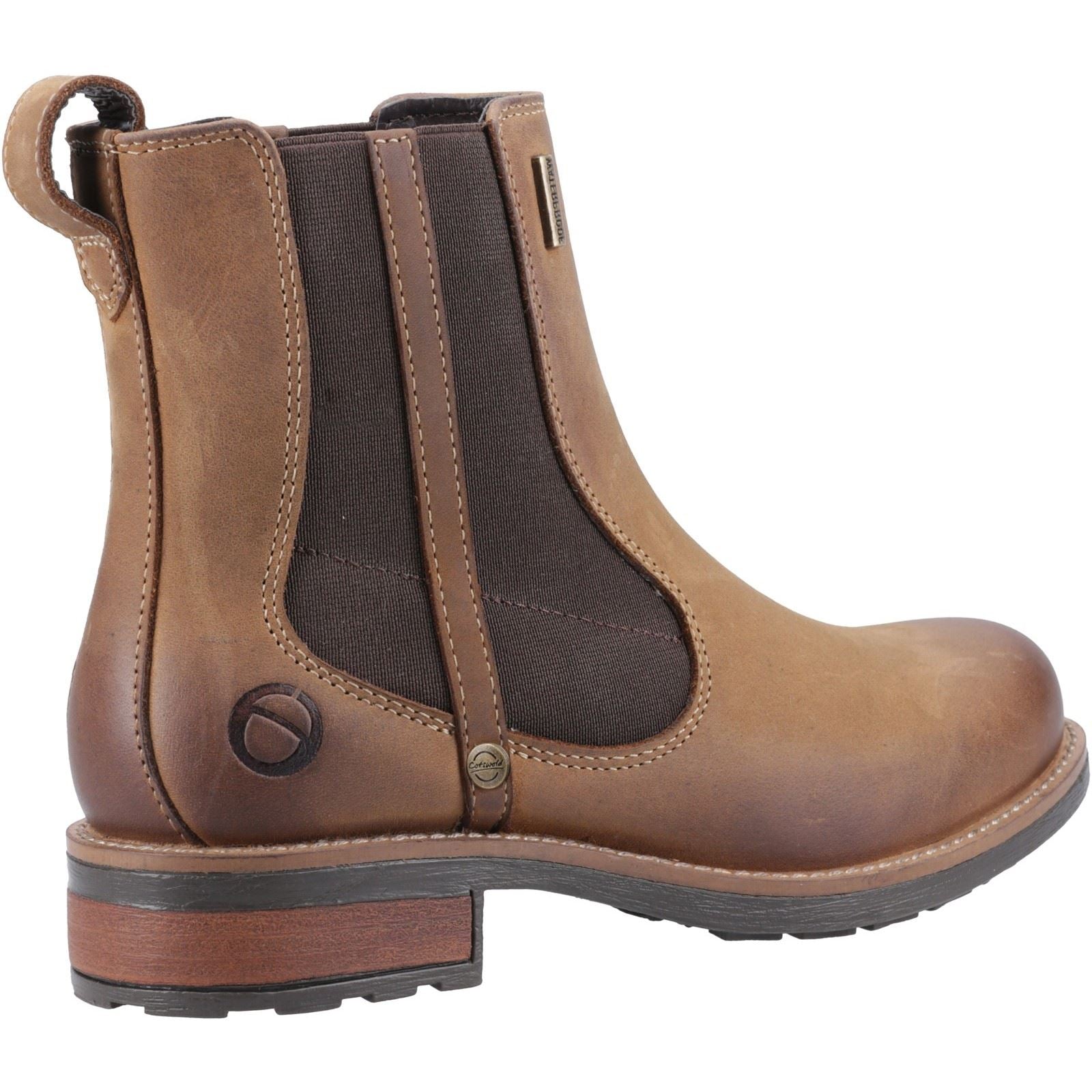 Cotswold Notgrove Bottes Chelsea Plates Pour Femmes En Cuir Marron