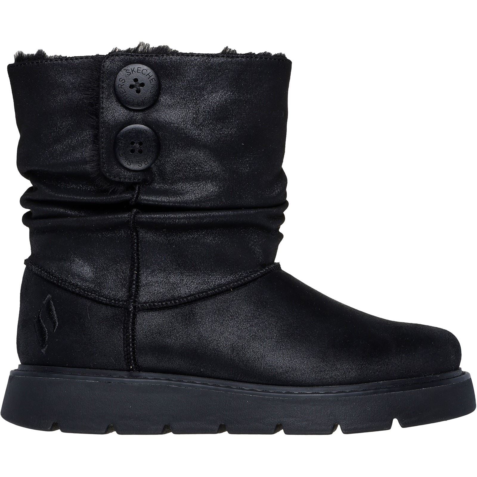 Skechers Keepsakes Lite Freezing Low Bottes D'Hiver Noires Pour Femmes En Textile