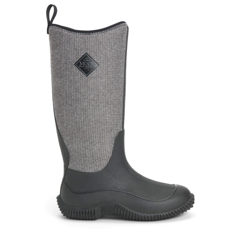 Muck Boots Hale Bottes En Caoutchouc Noires Avec Motif Pied-De-Poule En Peluche
