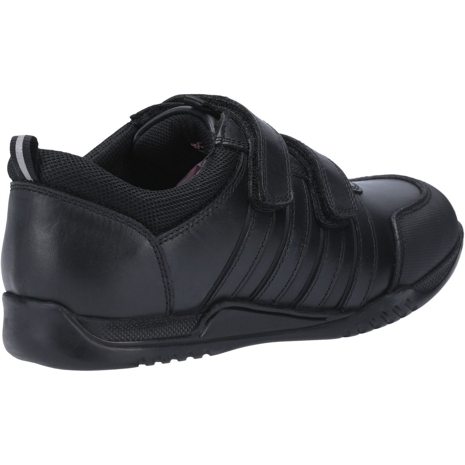 Hush Puppies Josh Senior Chaussures Noires Pour Garçons En Cuir