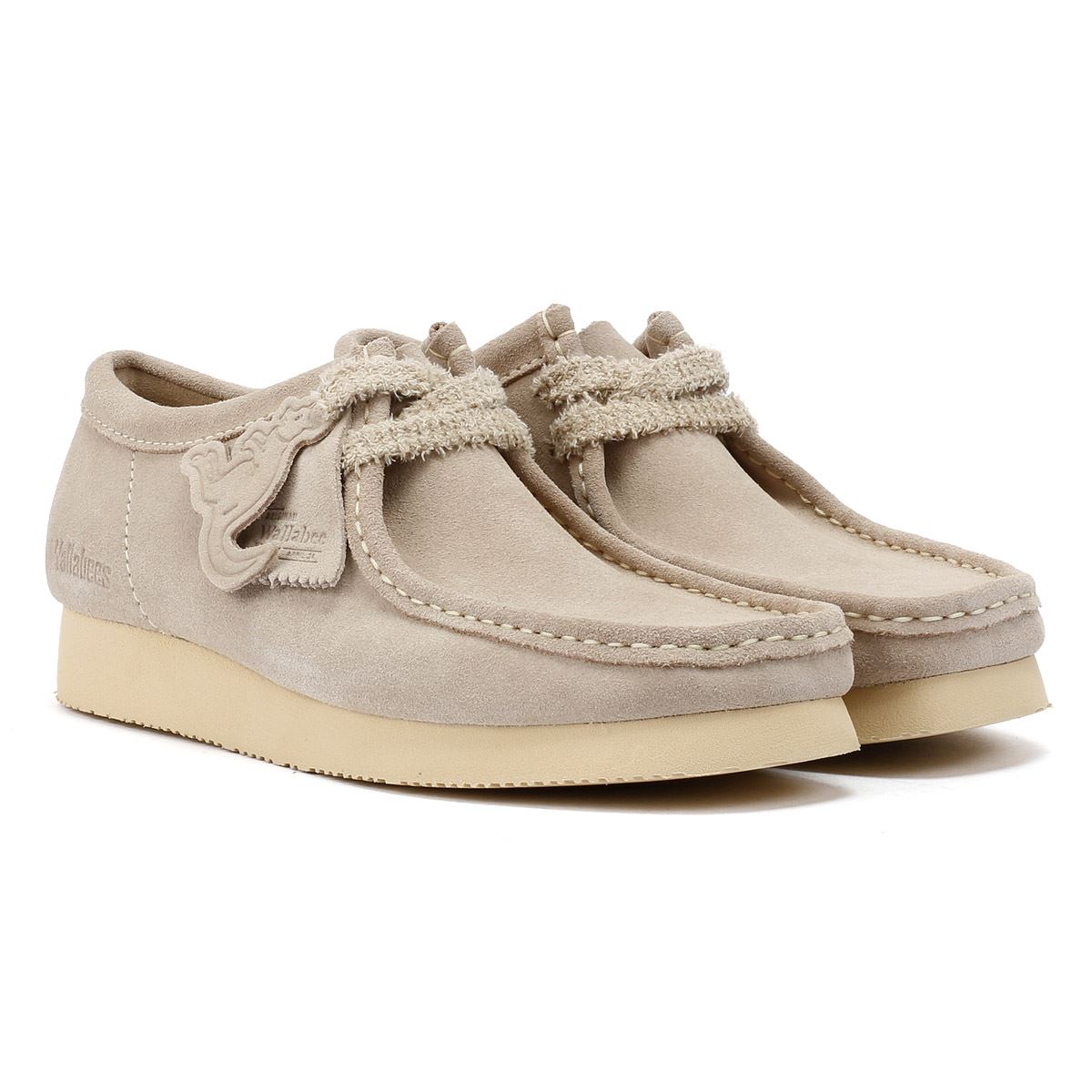Clarks Originals Wallabee Day Chaussures Grises Pour Hommes En Daim À Lacets