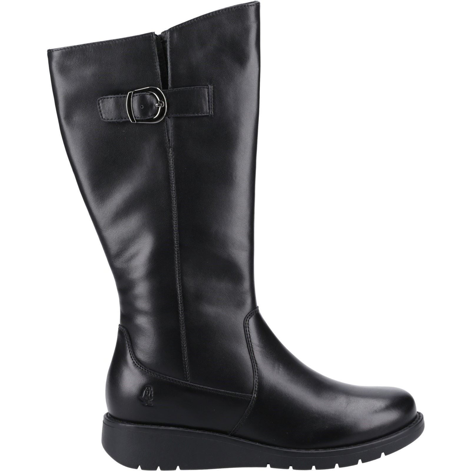 Hush Puppies Luna Bottes En Cuir Noires Pour Femmes