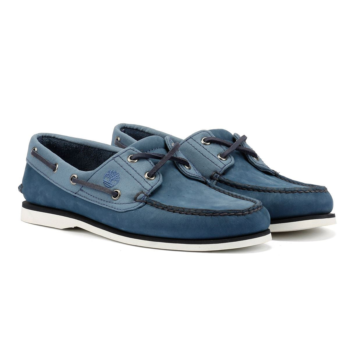 Timberland Classic 2 Eye Chaussures À Lacets Bleues Pour Hommes En Cuir