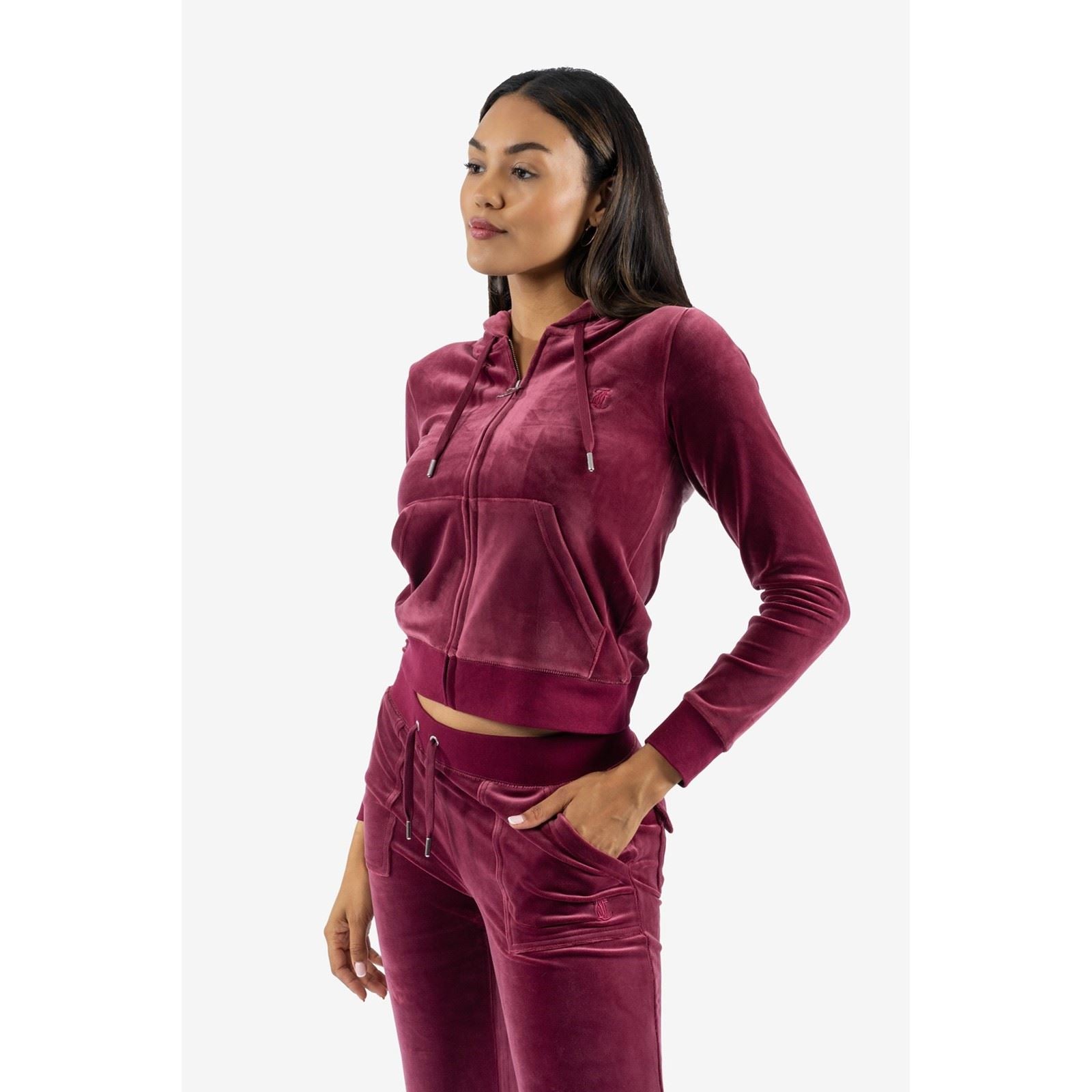 Juicy Couture Robertson Classic Jacket Sweat À Capuche Rouge En Polyester Pour Femmes