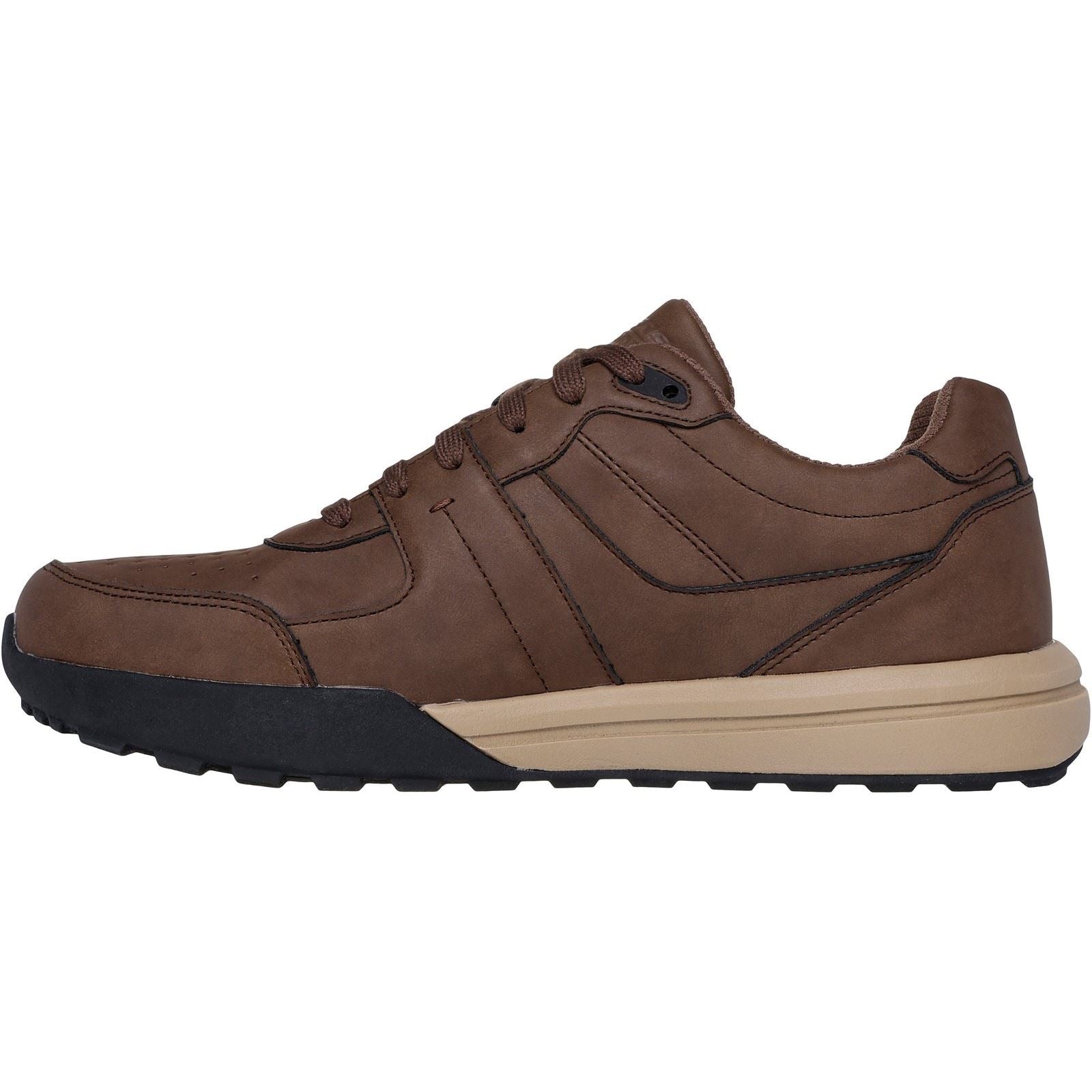 Skechers Netson Gander Chaussures À Lacets Marron Pour Hommes En Synthétique