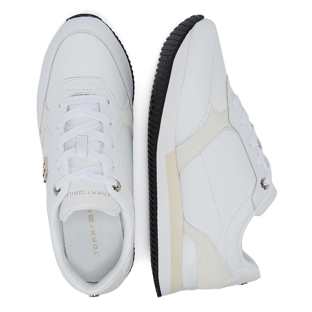 Tommy Hilfiger TH Emboss Metallic Sneaker Womens White/Gold Trainer