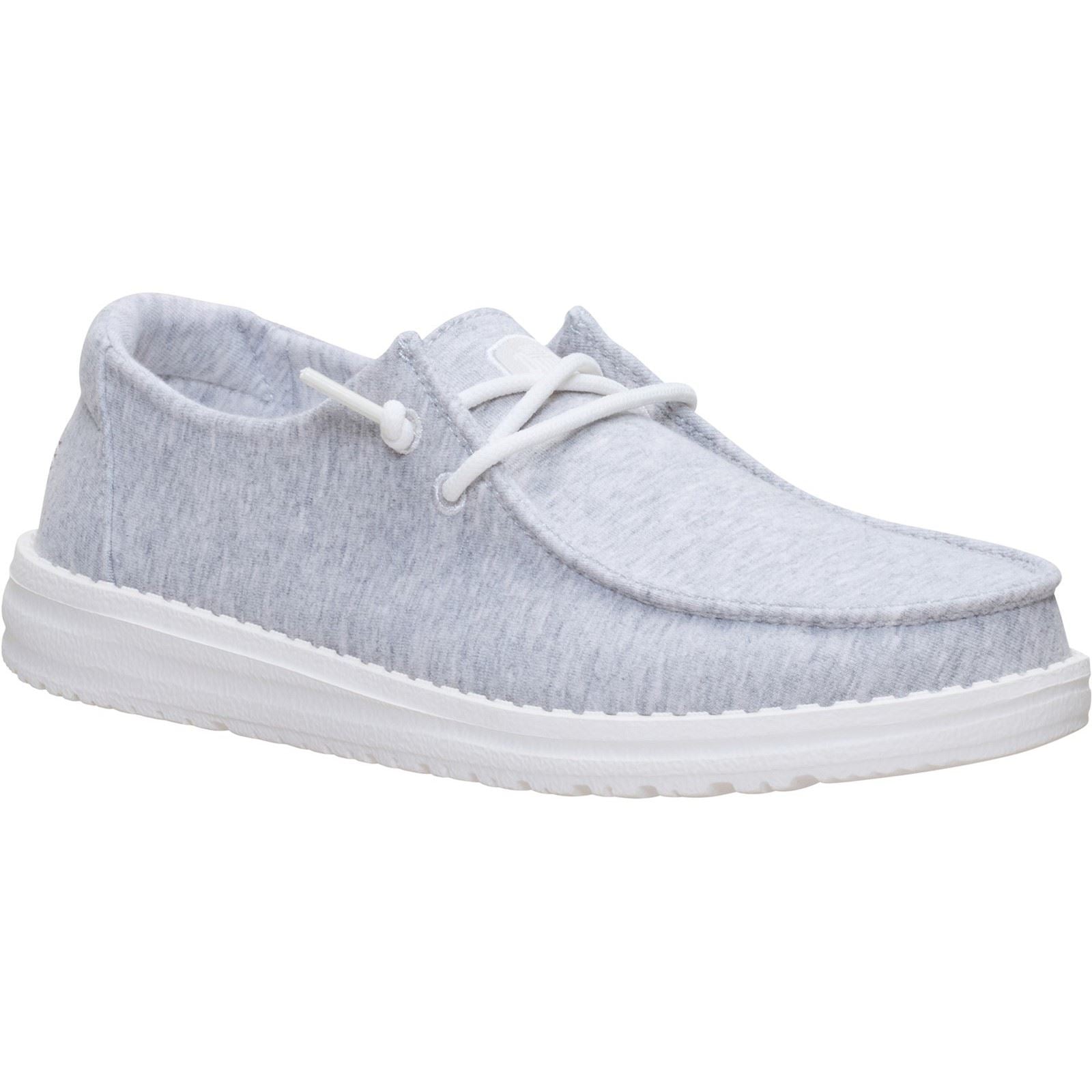HEYDUDE Wendy Stretch Jersey Mocassins Femmes Gris Clair En Textile