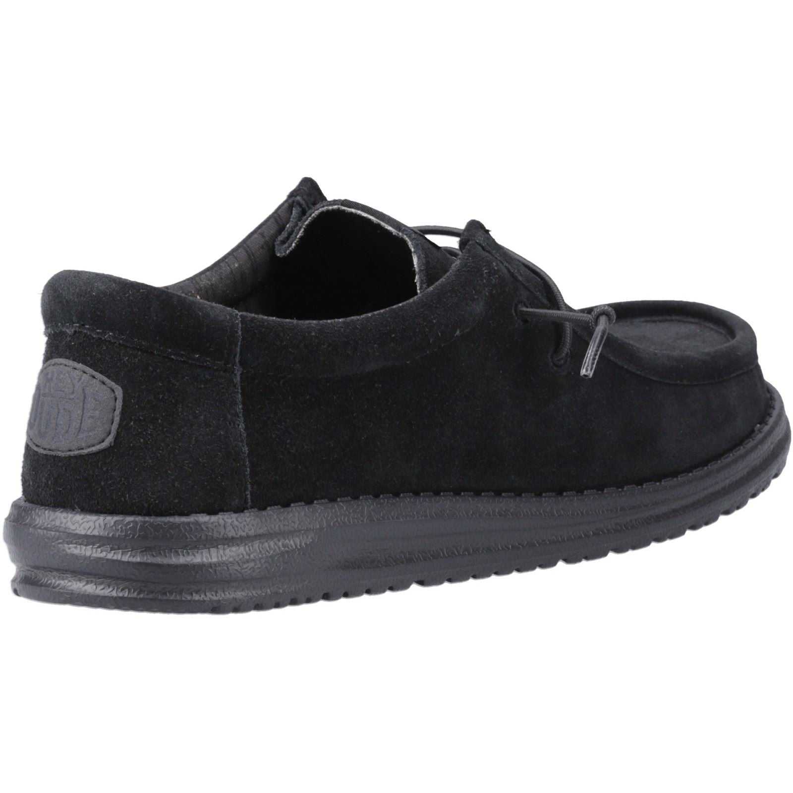 HEYDUDE Wally Suede Chaussures Bateau Noires Pour Hommes En Suede