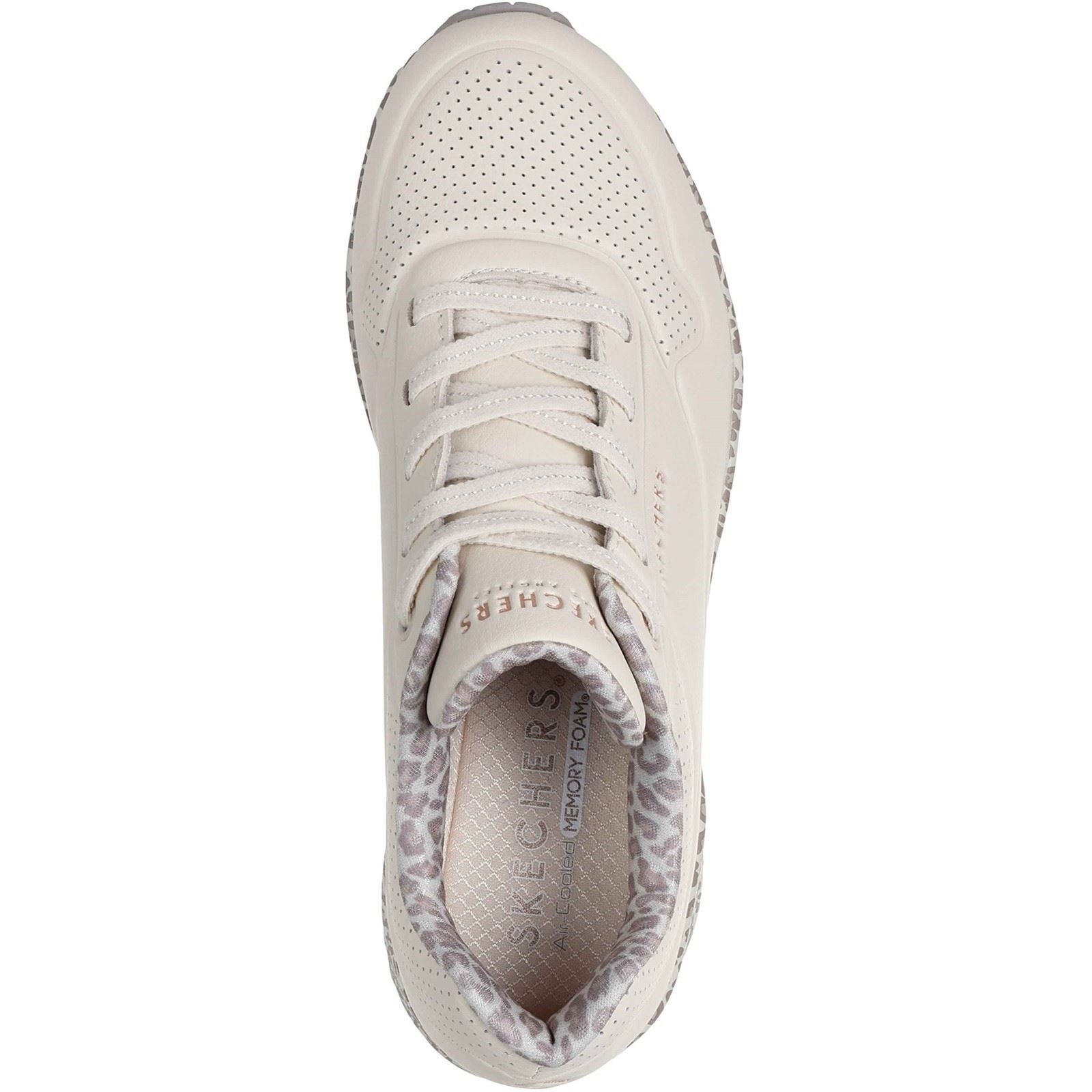 Skechers Uno Safari Time Baskets Blanches/ Léopard En Polyuréthane Pour Femmes