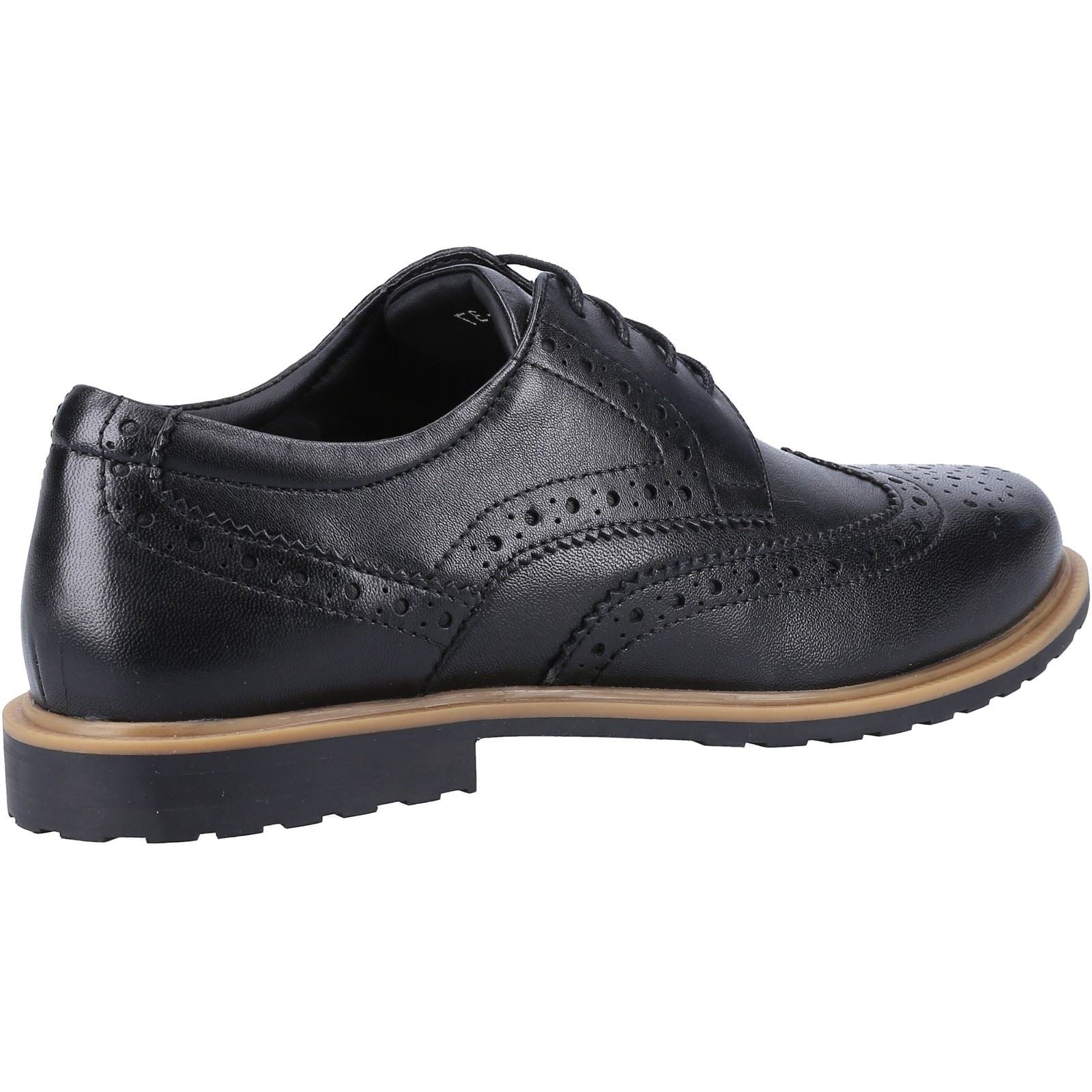 Hush Puppies Verity Chaussures Richelieu Noires En Cuir Pour Femmes