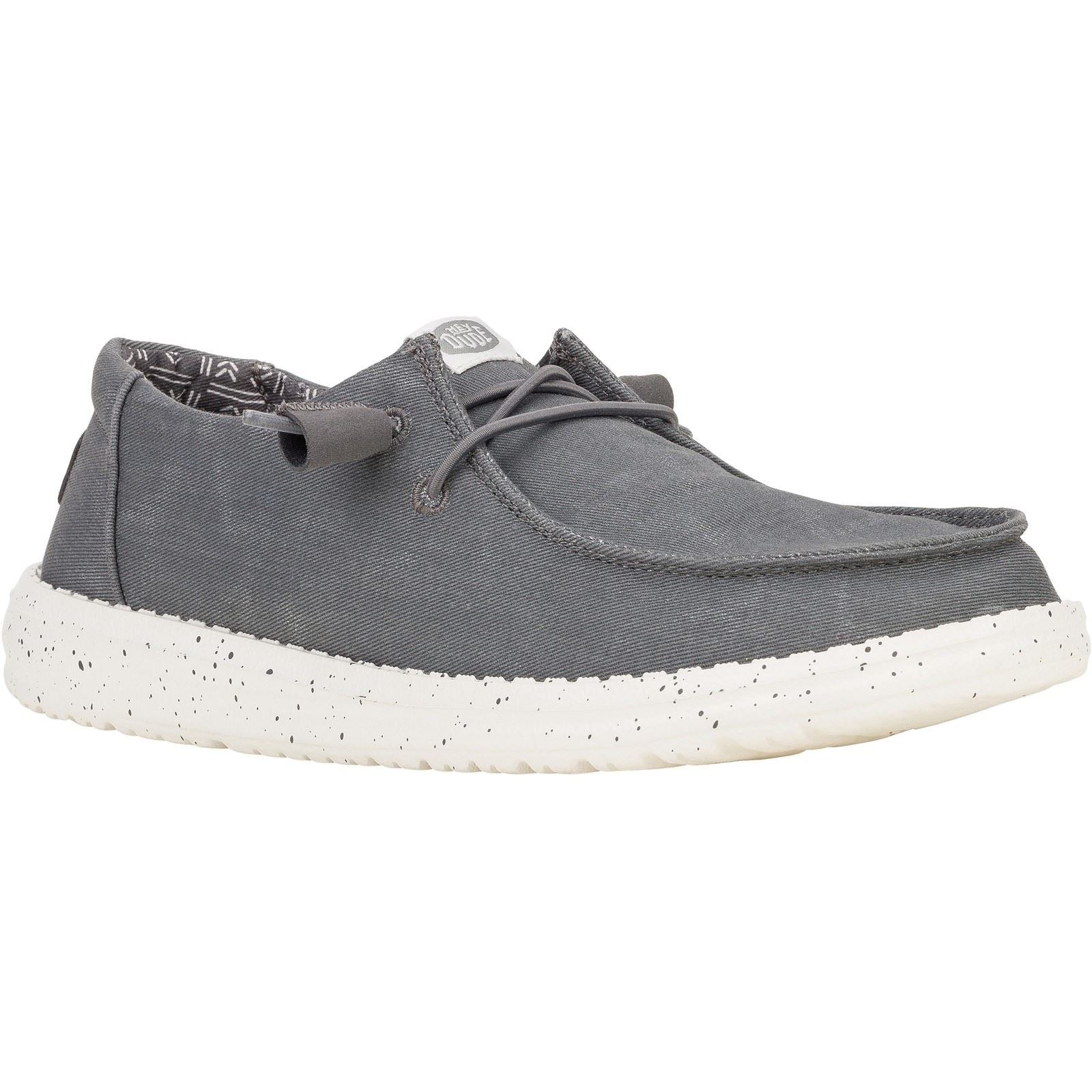 HEYDUDE Wendy Canvas Mocassins Gris Foncé Pour Femmes En 100% Coton