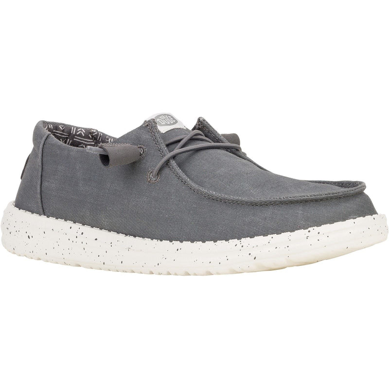 HEYDUDE Wendy Canvas Mocassins Gris Foncé Pour Femmes En 100% Coton