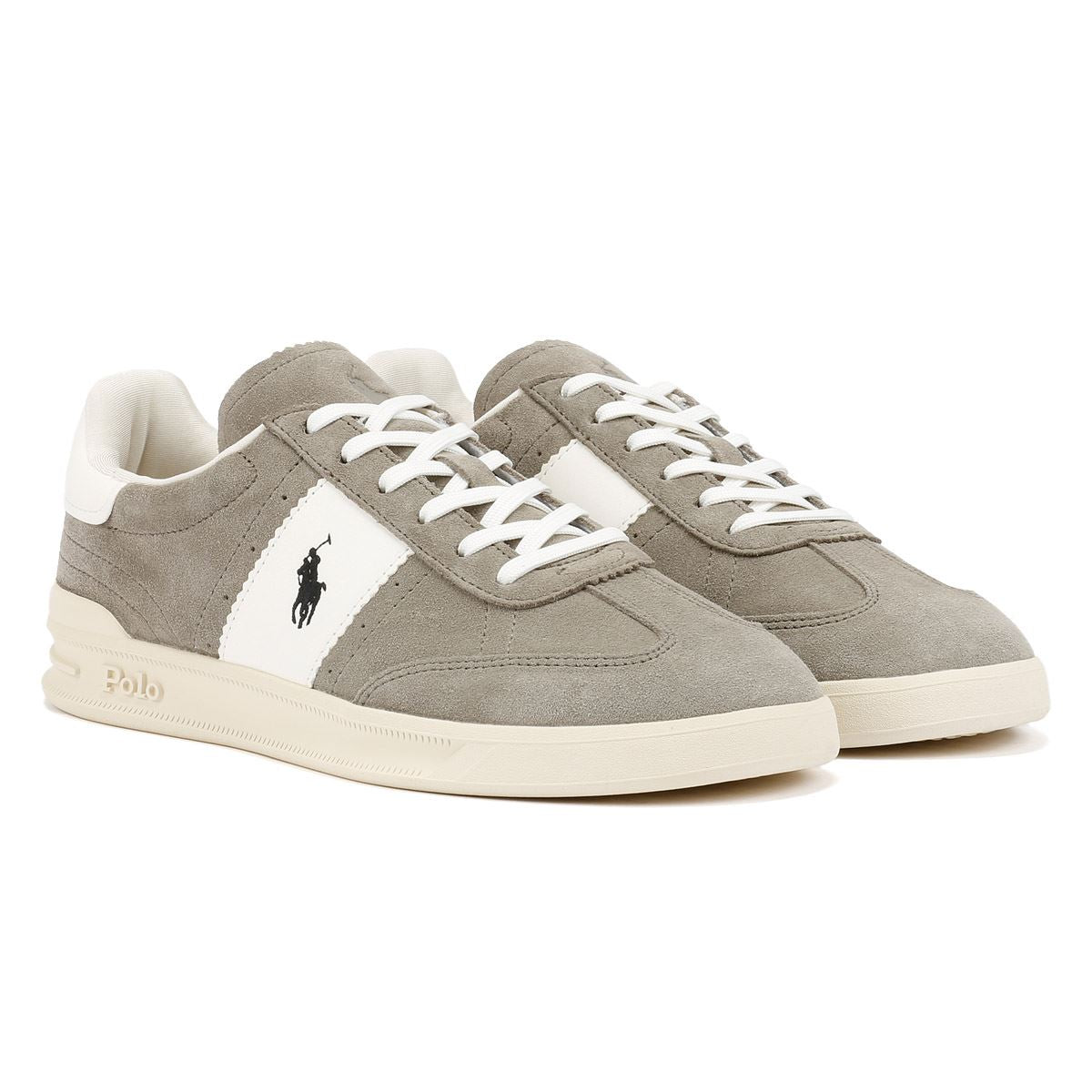 Polo Ralph Lauren Heritage Aera Baskets Grises En Suède